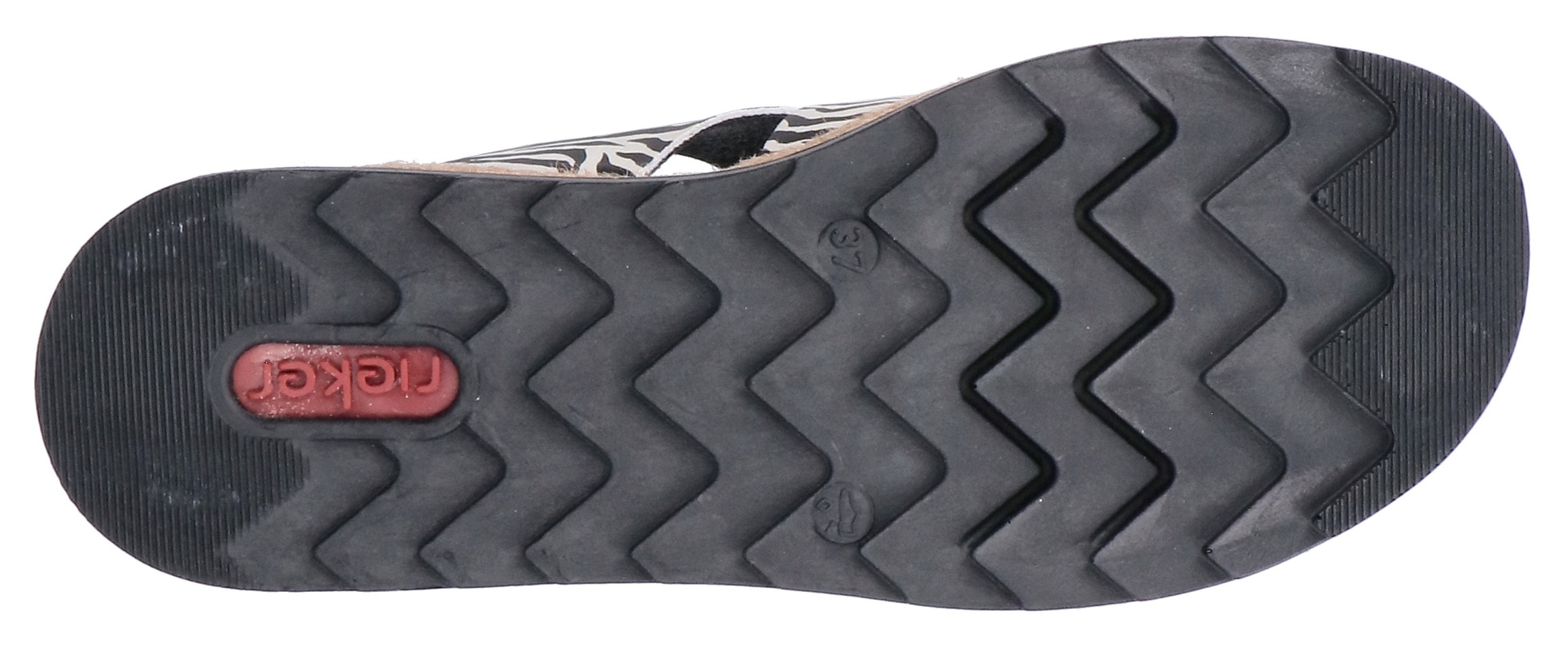 Rieker Pantolette  Keilabsatz, Sommerschuh, Schlappen mit Juteumrahmung