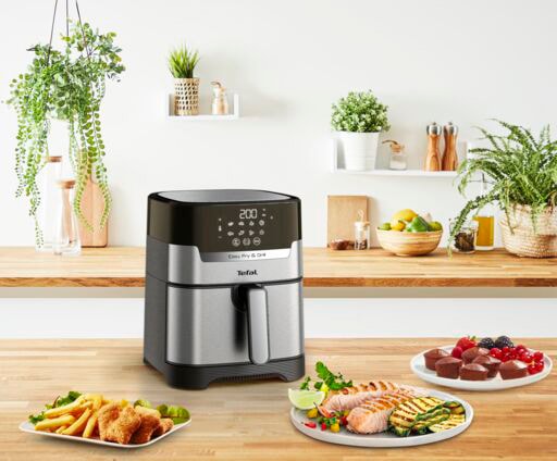 Tefal Fritteuse »Easy Fry & Grill Deluxe«, 1400 W, Heißluftfritteuse & Grill, Display, 4,2 L, 8 Kochprogramme, EY505D