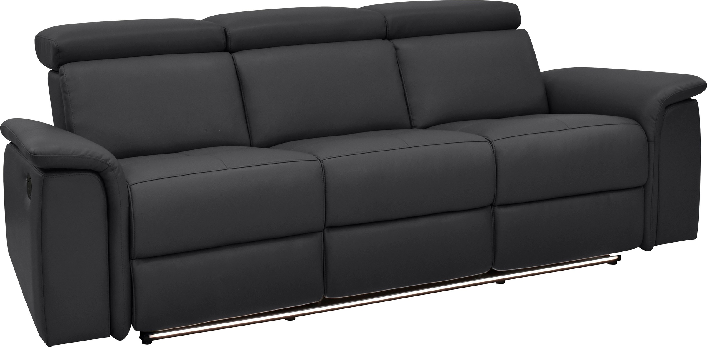 Places of Style 3-Sitzer »Pareli 229cm, manuelle u. elektr. Relaxfunktion in 2 Sitzen«, USB, KT-Verstellung, LED Beleuchtung, in Echtleder, Kunstleder, Web