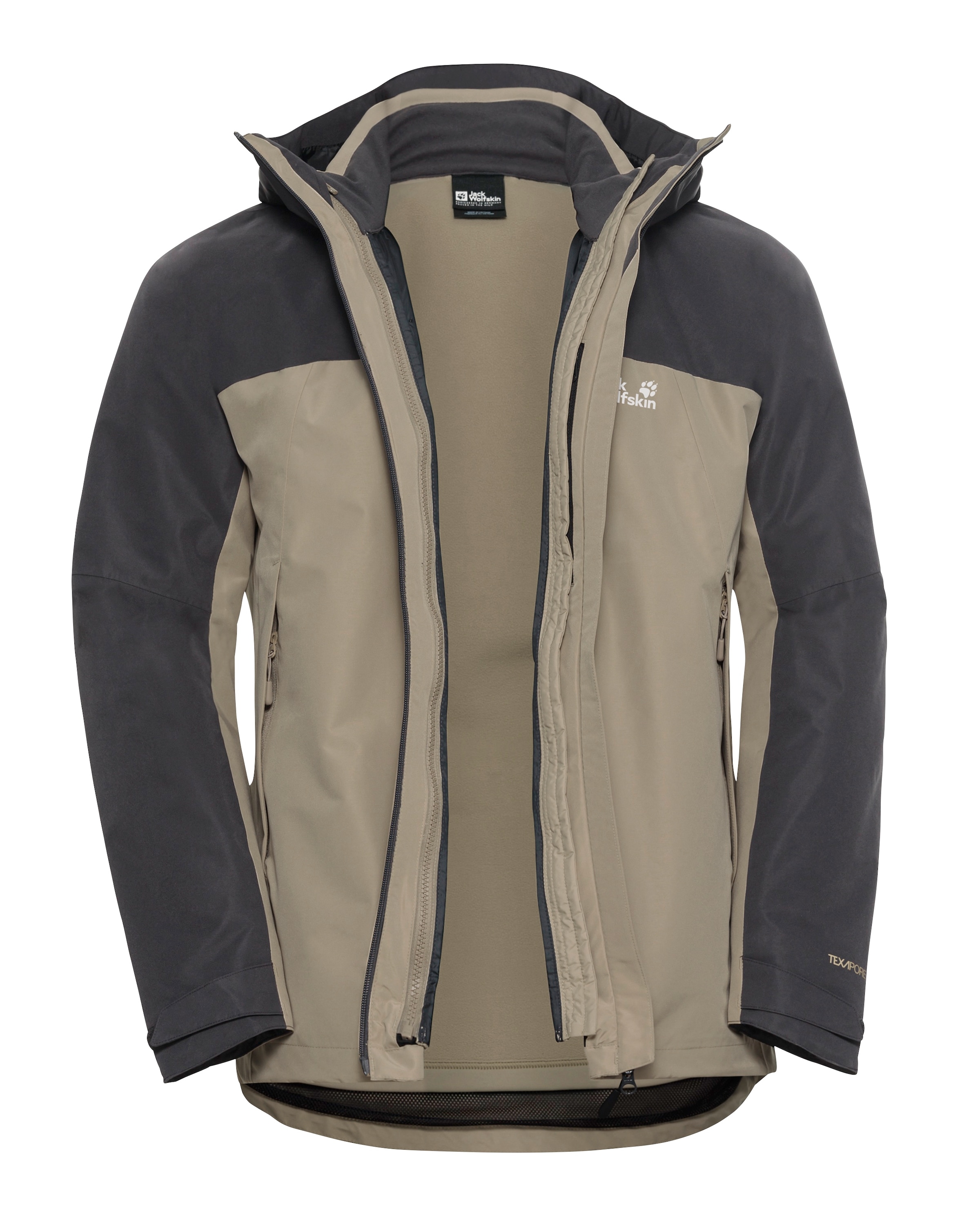Jack Wolfskin Funktionsjacke, 3in1, wasserdicht, Übergangsjacke