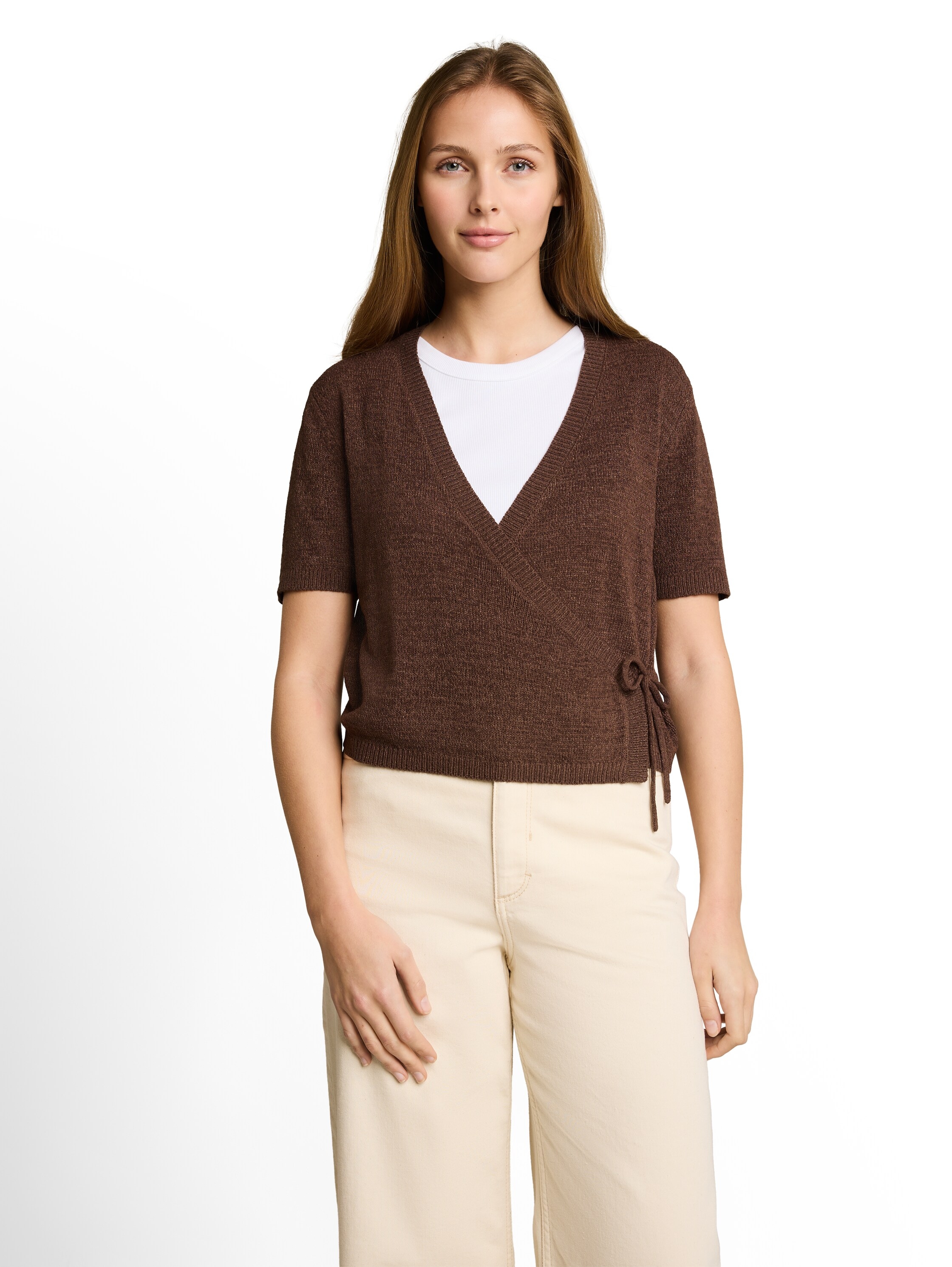 TOM TAILOR Denim Cardigan mit seitlicher Bindung und im Lagenlook