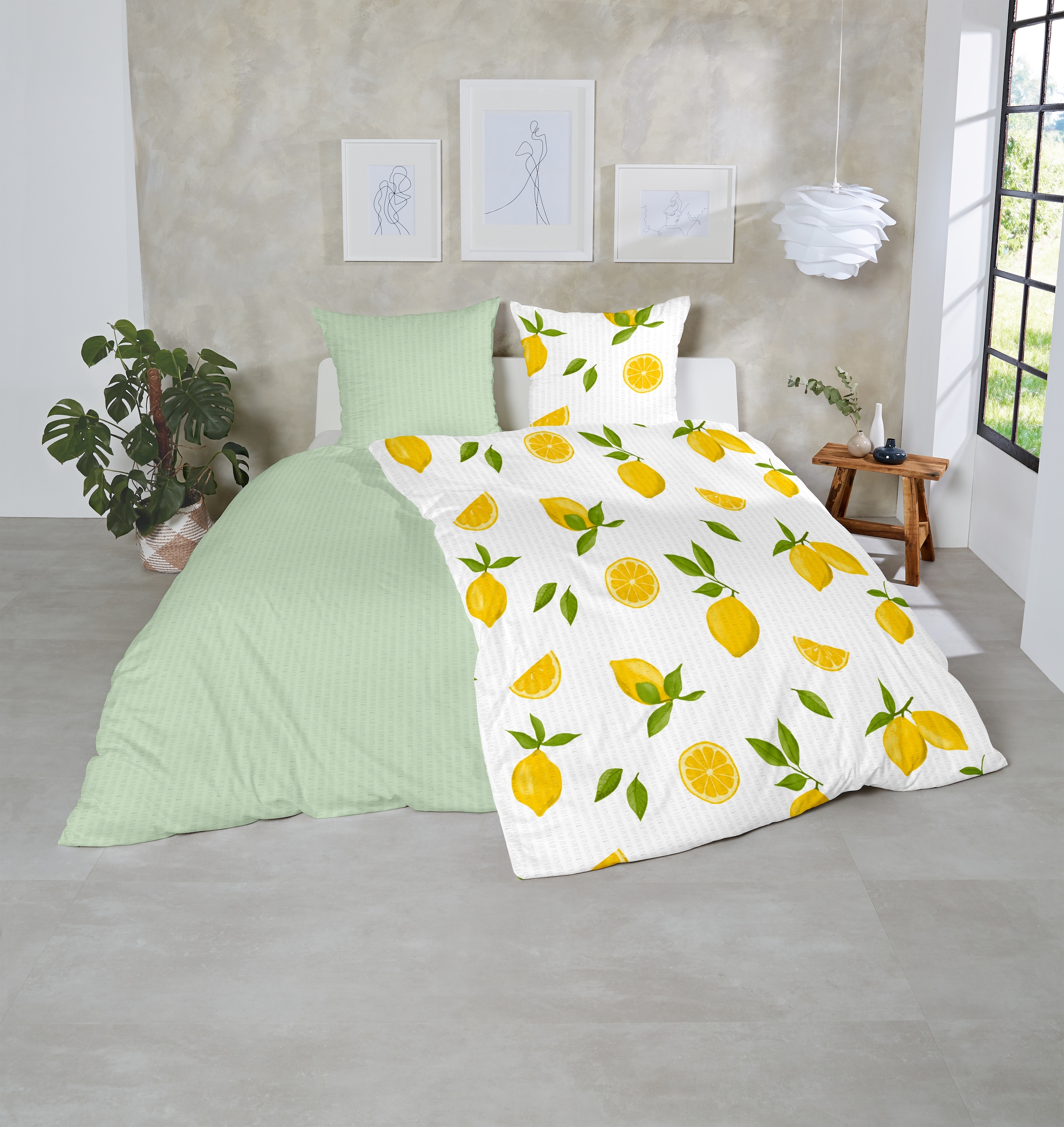 Primera Bettwäsche »Soft-Seersucker-Bettwäsche Lemon« 2