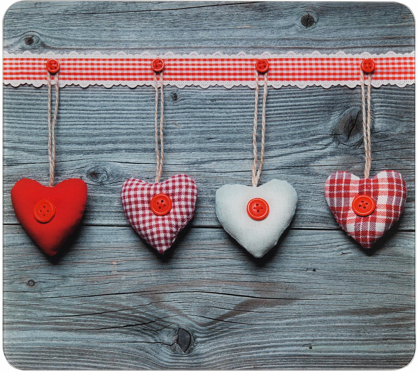 Herd-Abdeckplatte "Herzen", Glas, (1-tlg.)