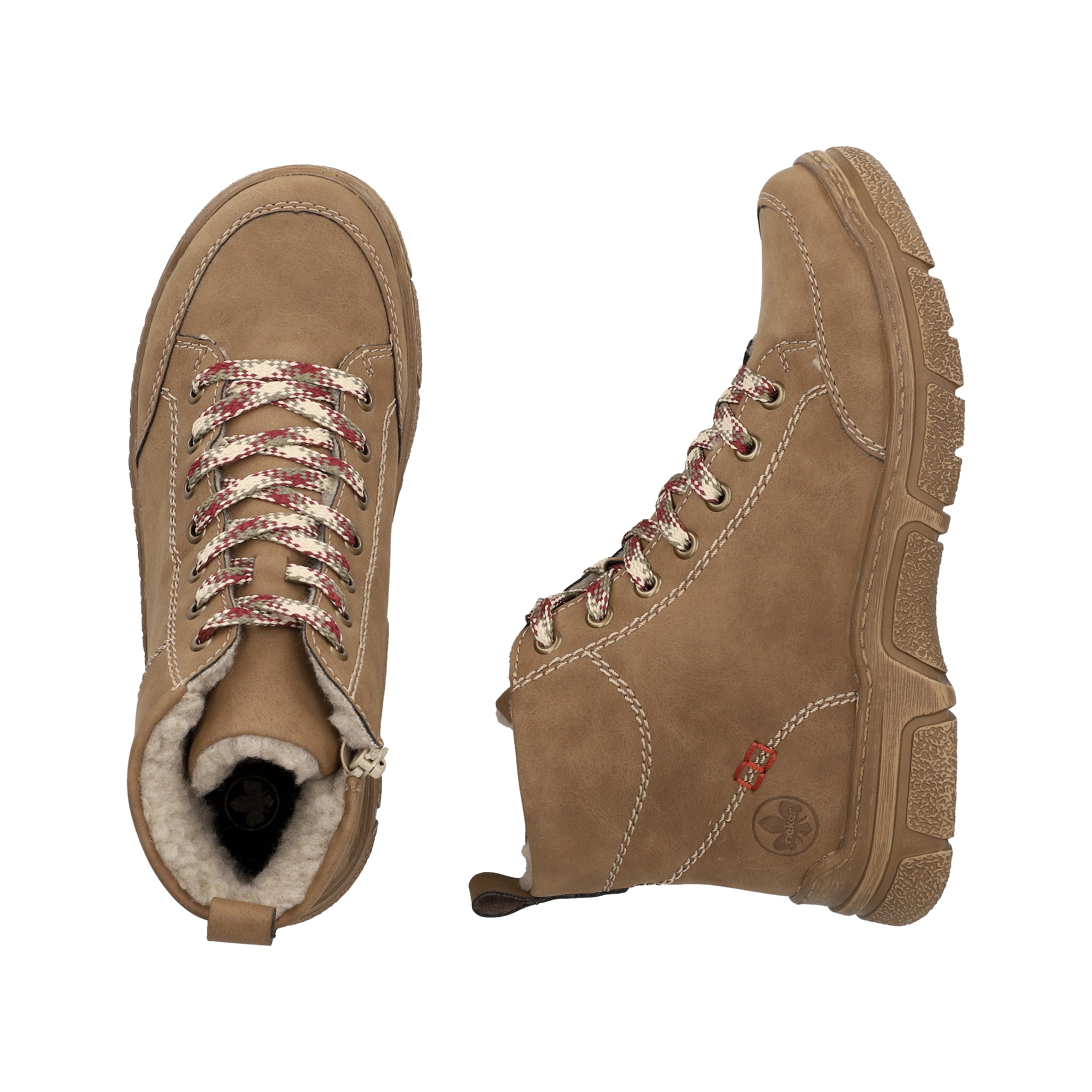 Rieker Winterboots  Schnürboots, Schnürstiefelette mit Warmfutter und Ziersteppung