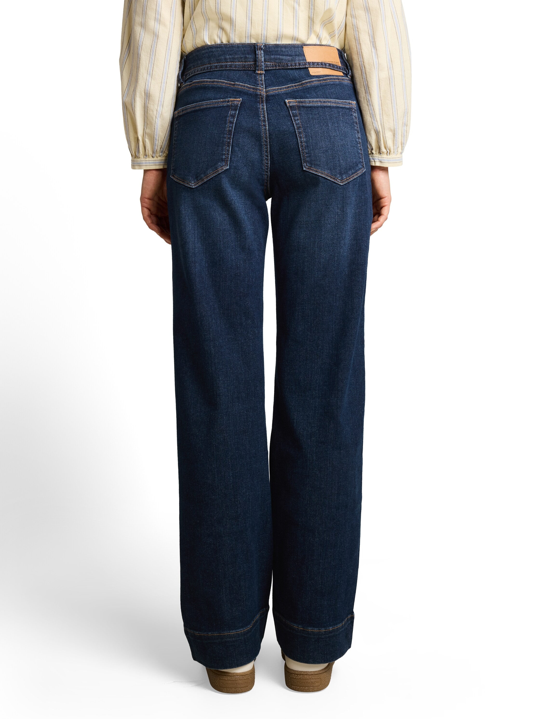 TOM TAILOR Denim Weite Jeans mit Stretch / Denim-Bindeband / Wide