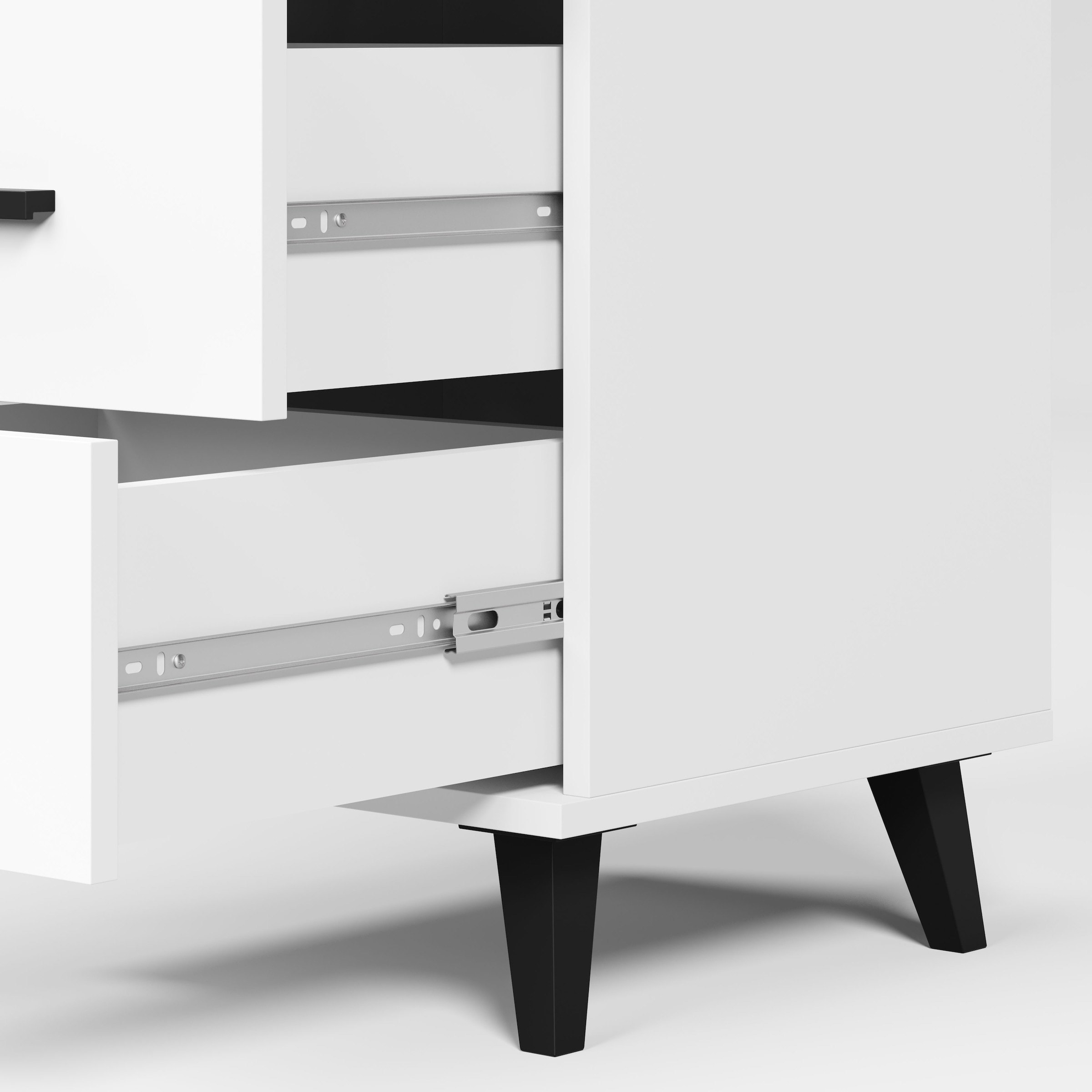 INOSIGN Nachtkommode »Lagos, 2 Nachtschränke, 3 Schubladen, schwarze Griffe & Füße«, (Set, 2 St.), modernes Design, B/T/H je 40/35/65 cm, pflegeleichte Oberfläche