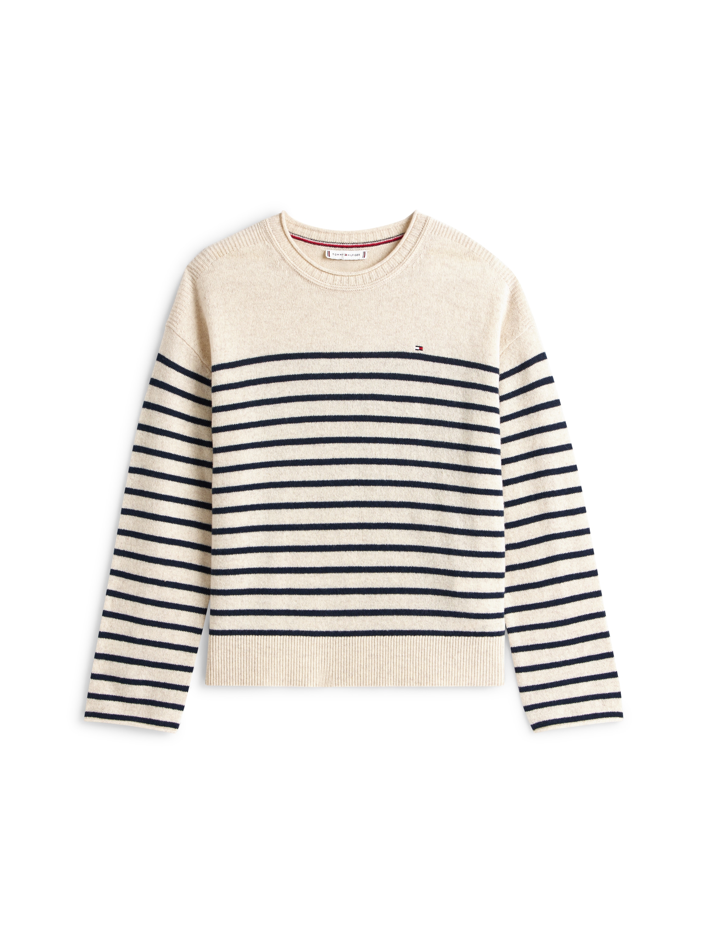 Tommy Hilfiger Strickpullover »SOFT WOOL RLXD C-NK LS SWT«, aus reiner Wolle