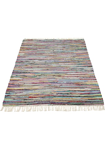 Teppich »Multi«, rechteckig, Flachgewebe, Fleckerl, reine Baumwolle, handgewebt, mit...