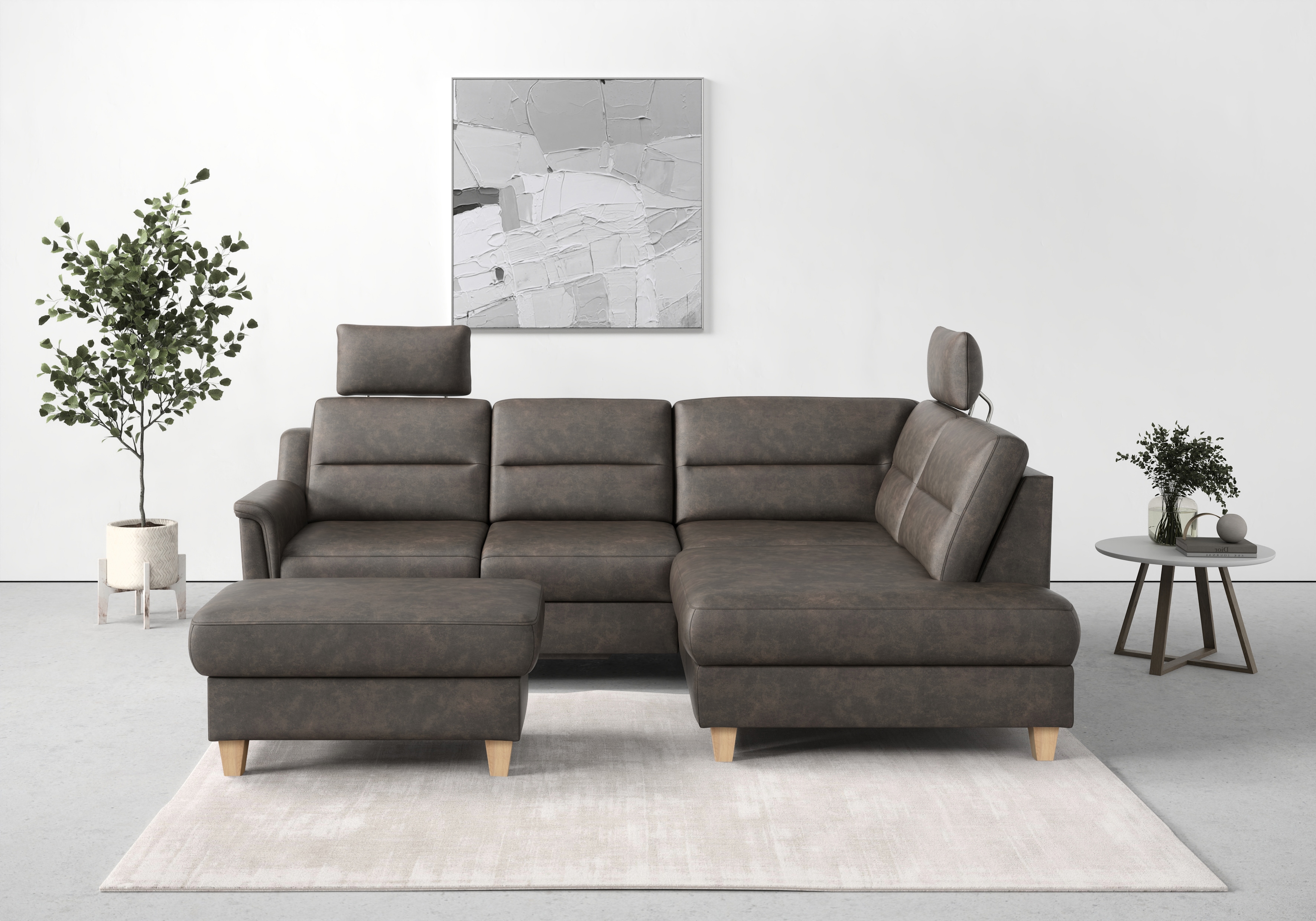 sit&more Ecksofa "Farö L-Form" inklusive Federkern, wahlweise mit Schlaffunktion und Bettkasten