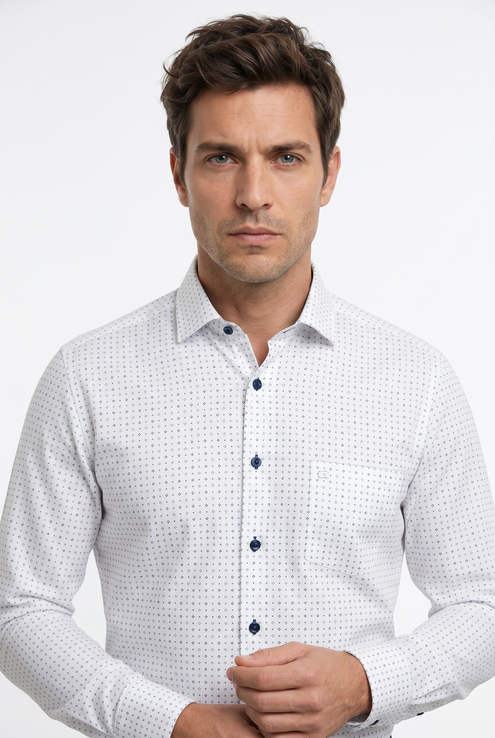OLYMP Langarmhemd »Luxor« Businesshemd, comfort fit, Under-Button-down-Kragen