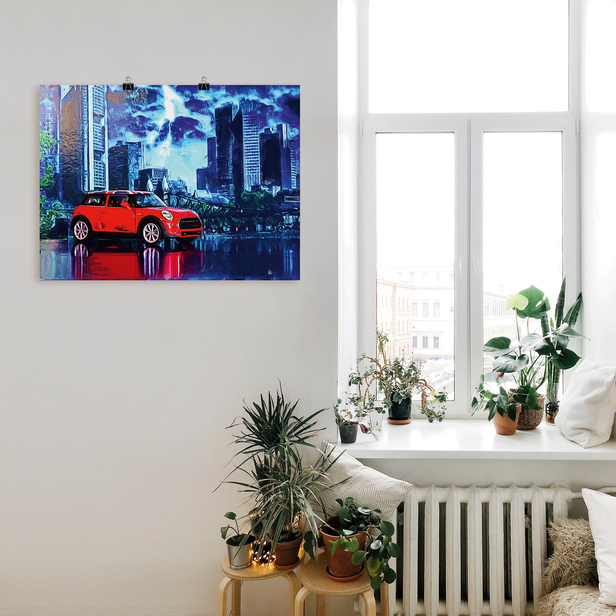 Artland Poster »Nachts in der Stadt«, Auto, (1 St.), als Alubild, Leinwandbild, Wandaufkleber oder Poster in versch. Größen
