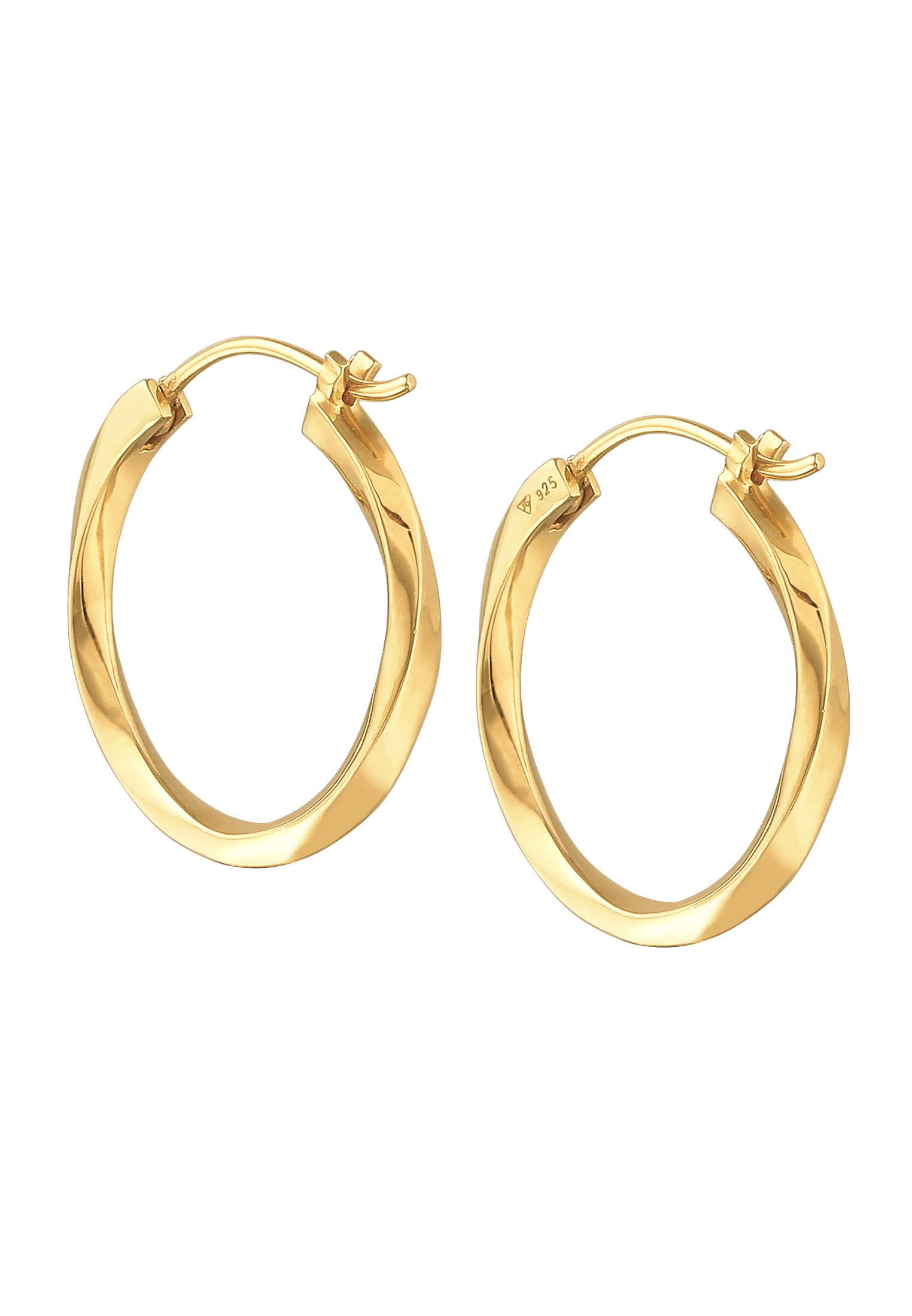 Elli Premium Paar Creolen »Ohrringe Creolen Twisted Gedreht Trend 925 Silber«