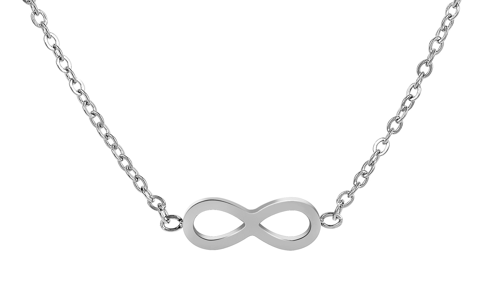 Adelia´s Gliederkette »Damen Halskette ¿ Ankerkette Unendlichkeitszeichen aus Edelstahl 43 cm«
