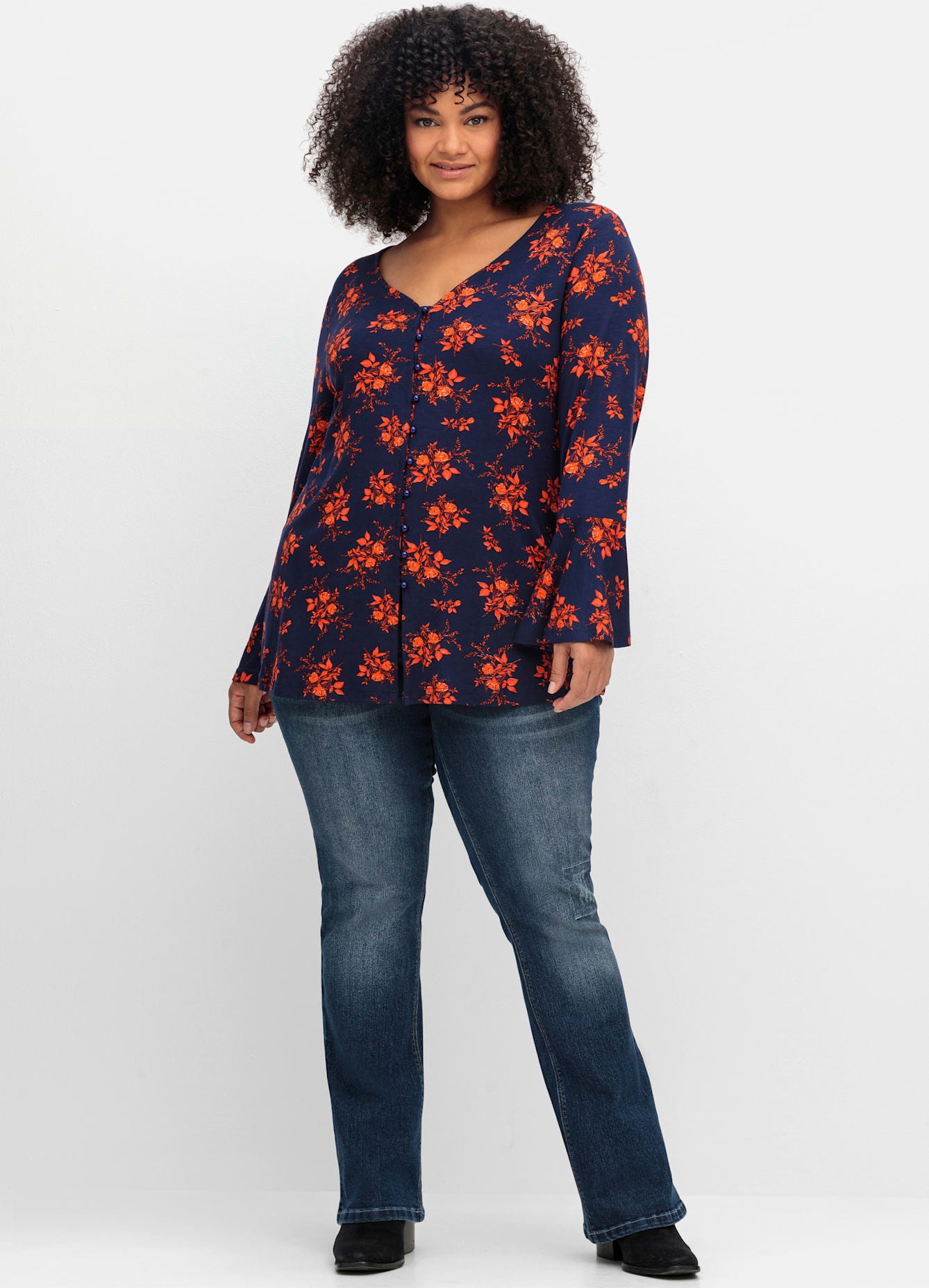 sheego by Joe Browns Langarmshirt »Langarmshirt«, (1 tlg.)