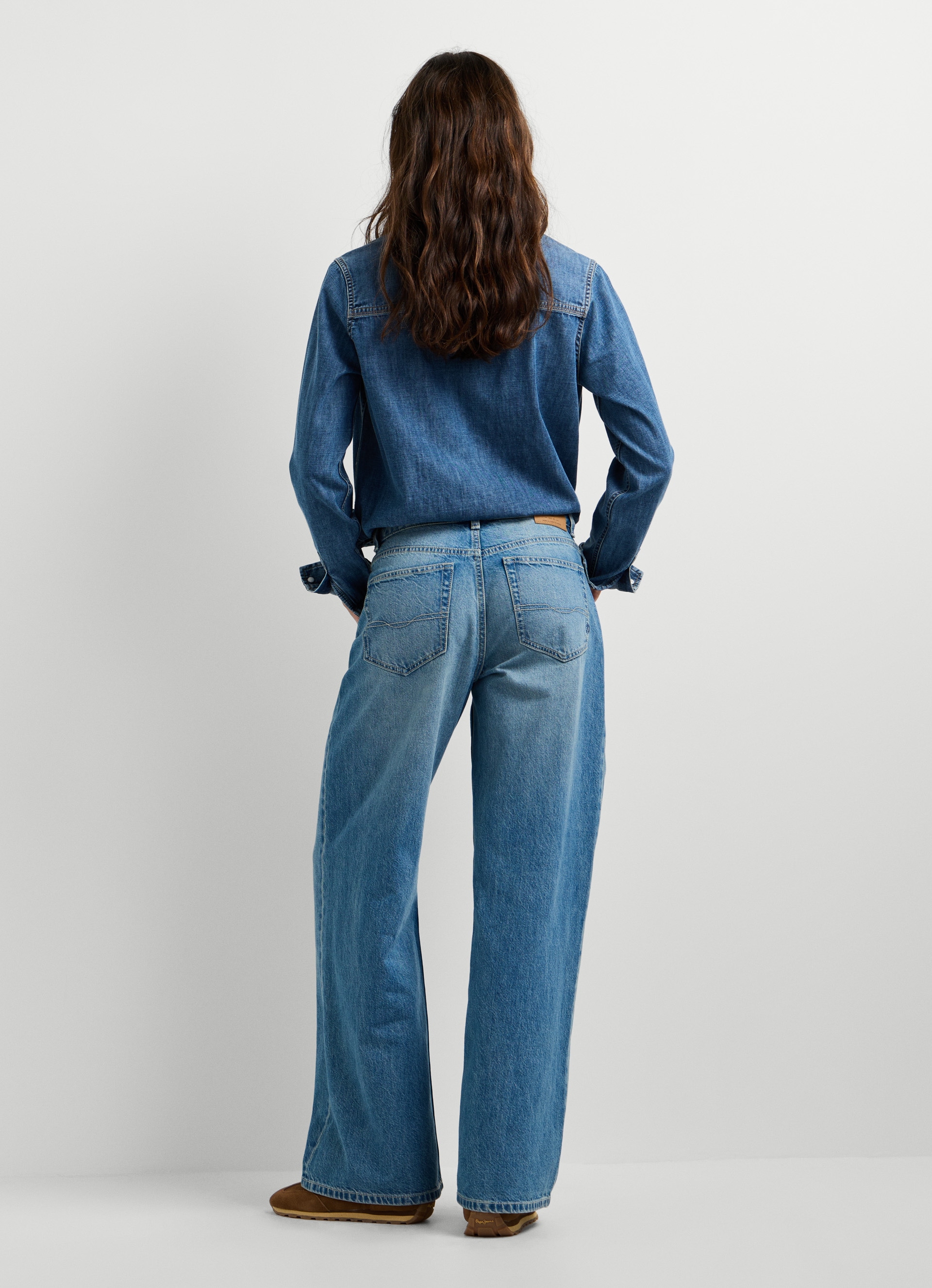 Pepe Jeans Weite Jeans »LINA MW WIDE LEG VERDE BLU« aus Baumwoll-Denim, mittlere Leibhöhe