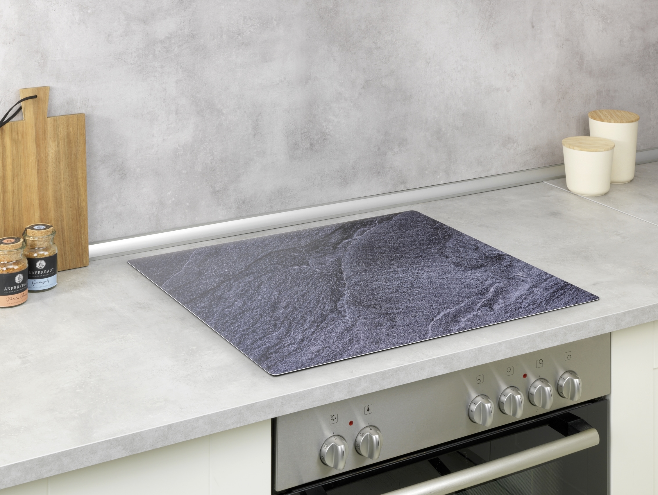 WENKO Herd-Abdeckplatte »Modell Schiefer« Schutzmatte, Abdeckmatte für Kochfelder, Induktionsschutzmatte