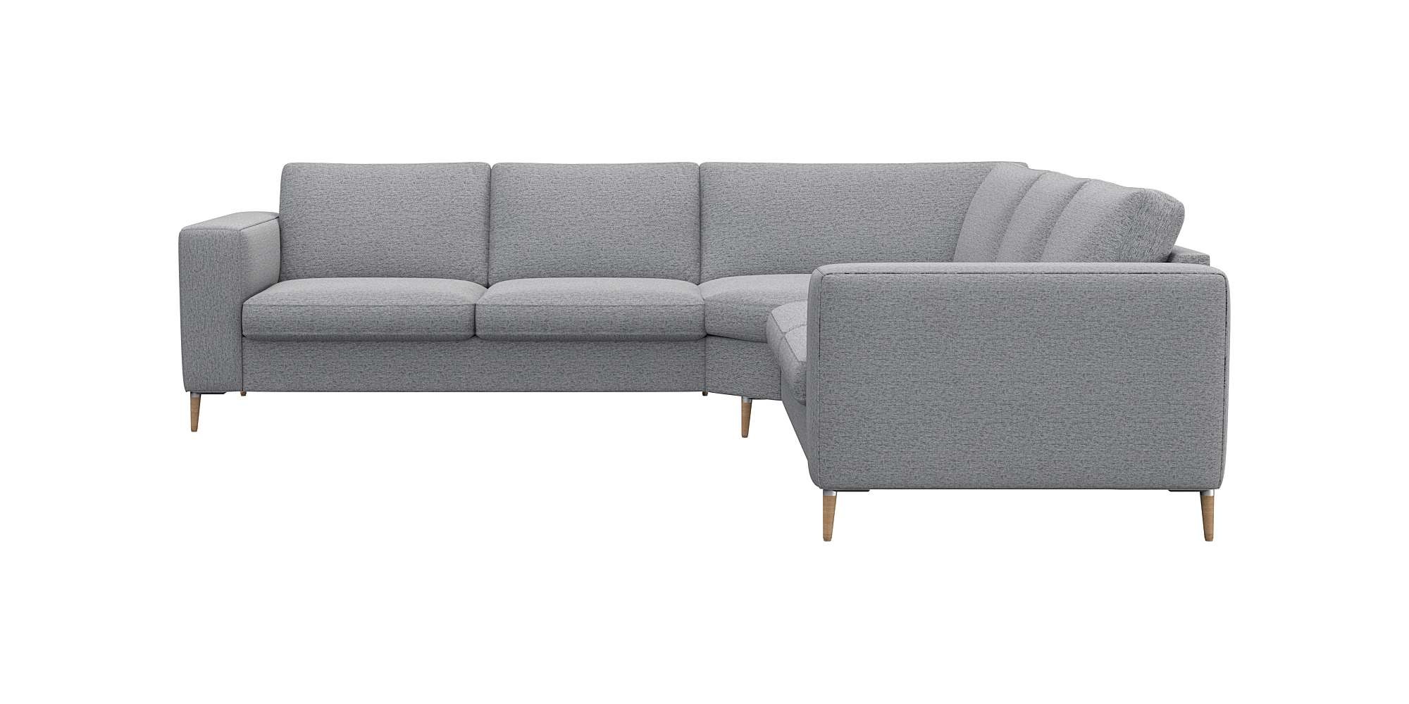 FLEXLUX Ecksofa »Fiore, gleichschenklig, super Sitzkomfort durch Kaltschaum im Sitz« breite Armlehnen, Füße Alu+ Eiche, L-Form