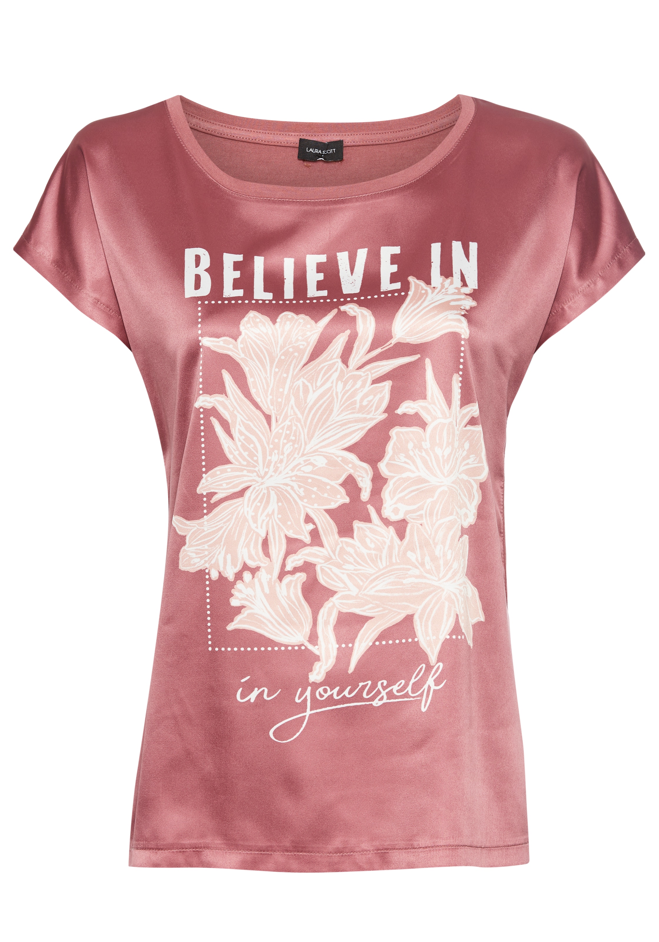 Laura Scott Shirtbluse, mit U-Boot Ausschnitt und schmückendem Blumendruck - NEUE KOLLEKTION