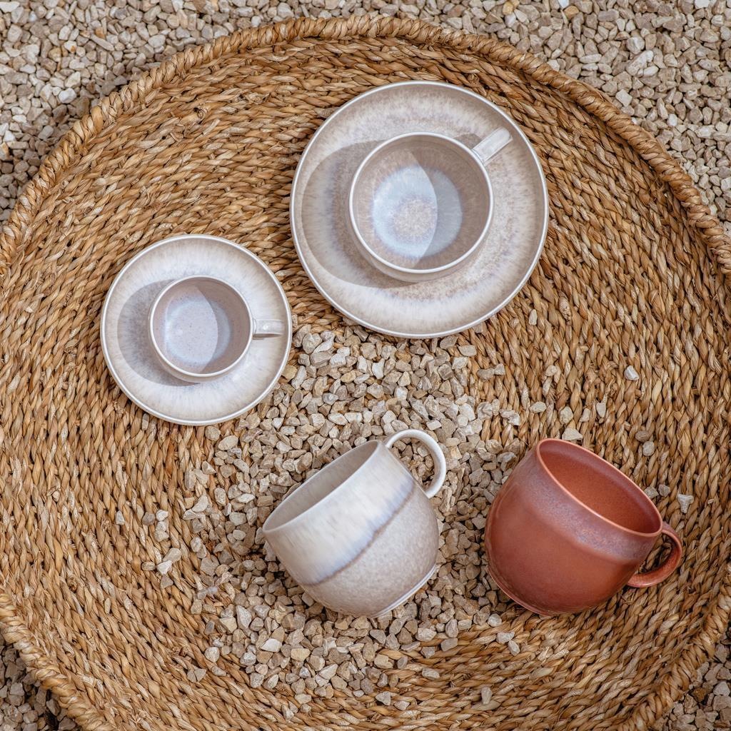 like. by Villeroy & Boch Geschirr-Set »Kaffeeservice Perlemor Sand 18er Set beige« Spülmaschinengeeignet, Mikrowellengeeignet