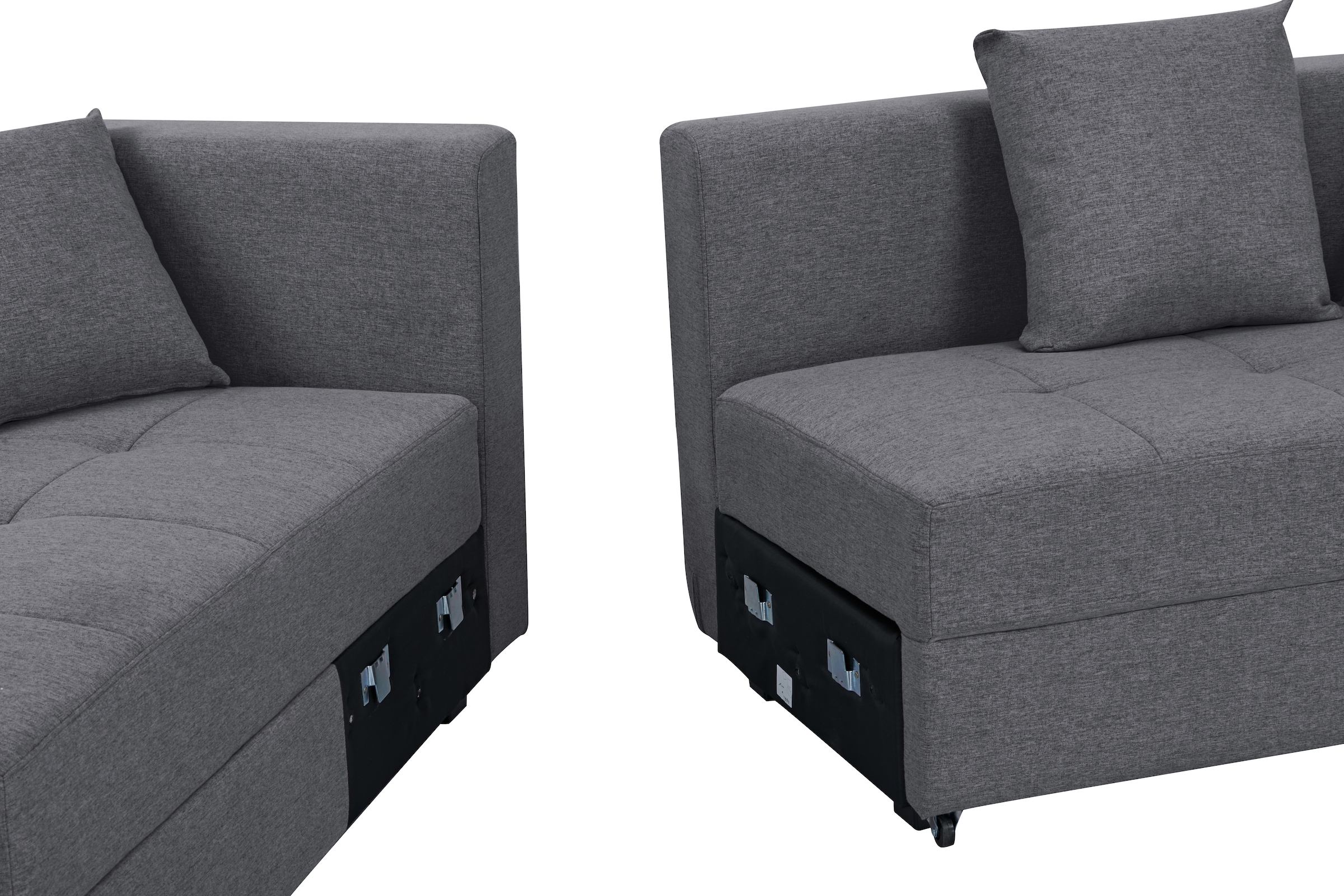 INOSIGN Ecksofa »KILLAM, 217 cm, L-Form, mit Schlaffunktion u. Bettkasten«, Recamiere rechts / links montierbar, in Cord und Webstoff