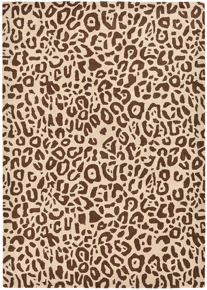 OTTO home Wollteppich »Gabbo Leo, Leopardenmuster, handgearbeitet« rechteckig 14 mm Höhe reine Wolle, Uni, Wohnzimmer, Schlafzimmer, Esszimmer