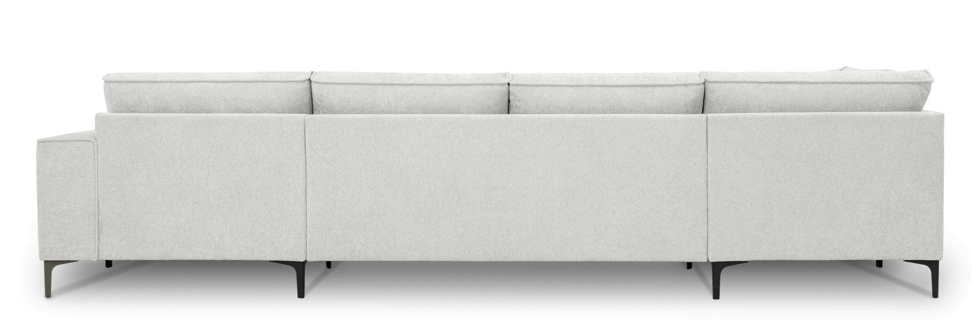Places of Style Wohnlandschaft »XXL Sofa Oland, Struktur, Flachgewebe, Luxus-Microfaser, Boucle«, U-Form, 345 cm, Wellenunterfederung, Skandi-Design, Metallfüße