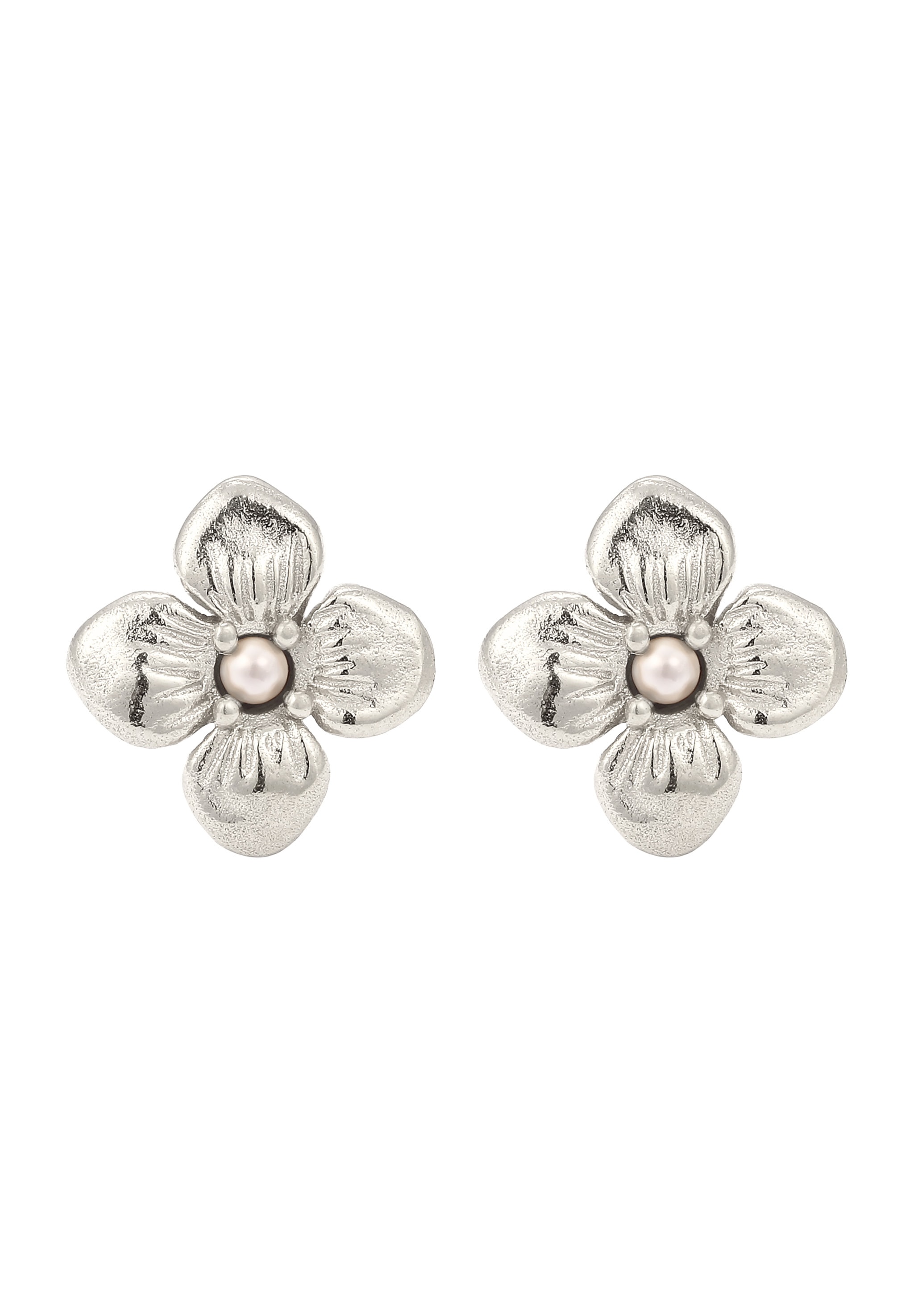 Elli Paar Ohrstecker »Ohrringe Ohrstecker Blume Synthetische Perle Weiß 925 Sterling Silber«