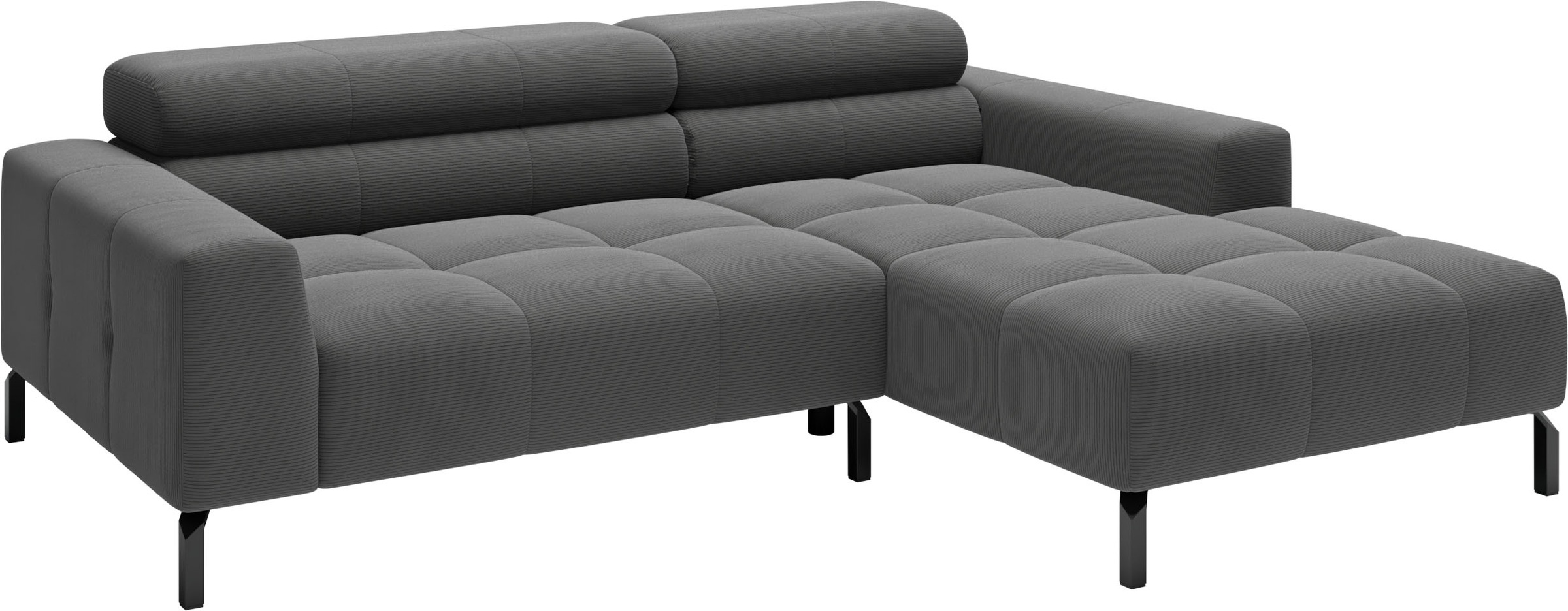 Home affaire Ecksofa »Ecksofa Claya, L-Form, Kopfteilverstellung, Breite 223 cm« Moderne Steppung, weicher Polsteraufbau & saugroboterfreundliche Höhe