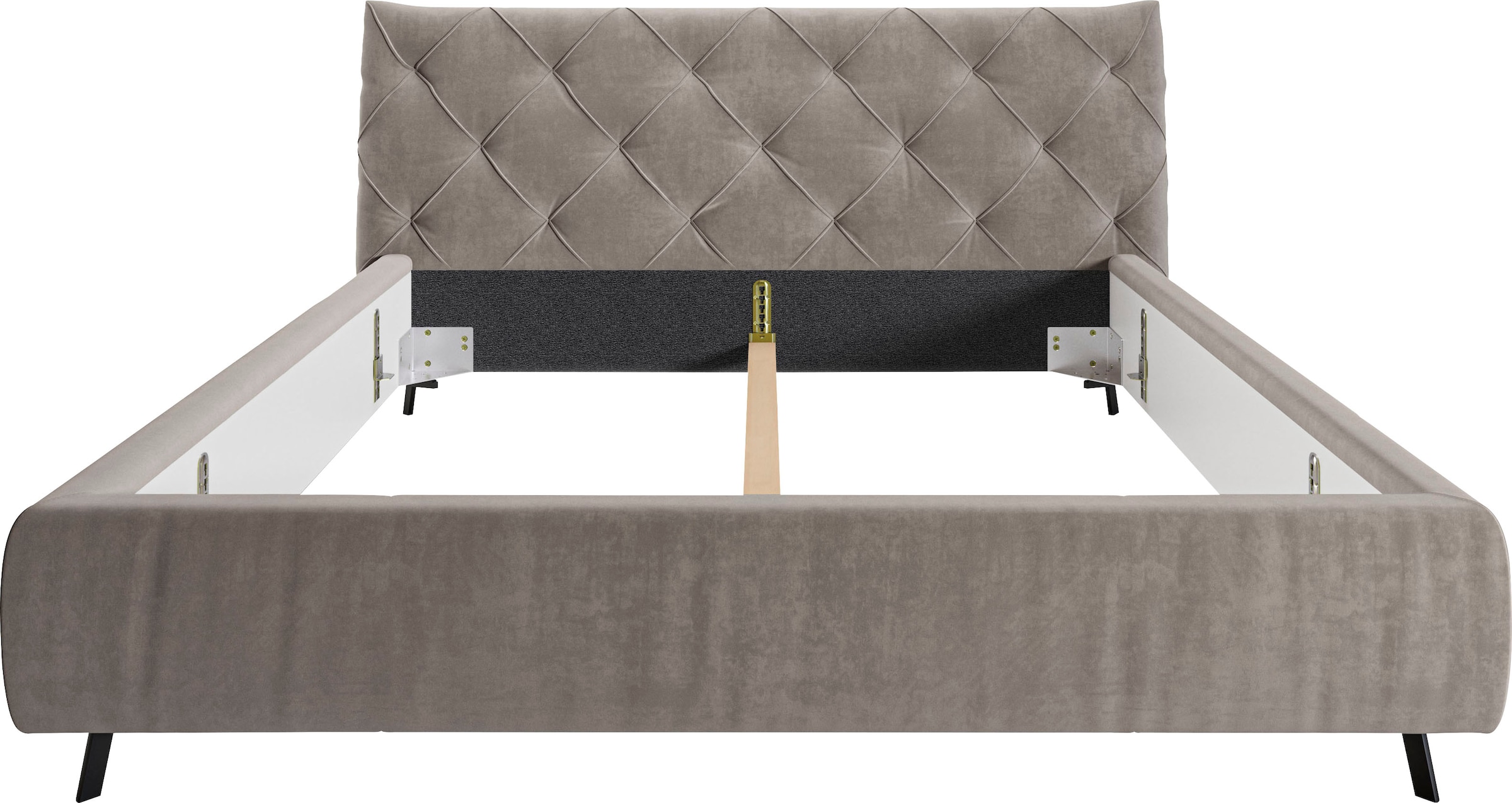 Leonique Polsterbett »Elloree, in 4 Breiten bis 200cm, auch in Leder«, Kopfteilhöhe 105 cm, belastbar bis 280 kg, auch in Überlänge 220cm