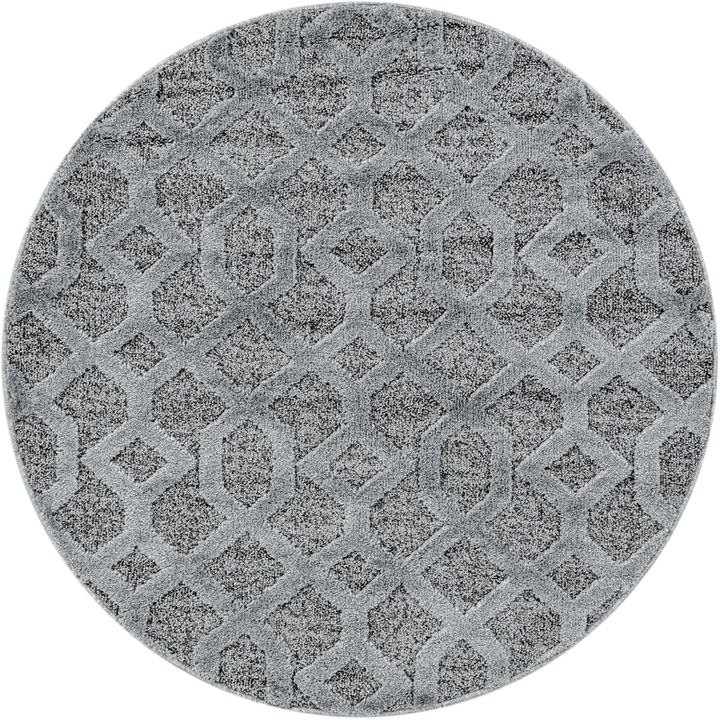 Ayyildiz Teppiche Teppich »PISA 4702«, rund, 20 mm Höhe, auch in rechteckig, Hoch Tief Struktur, Wohnzimmer, Schlafzimmer