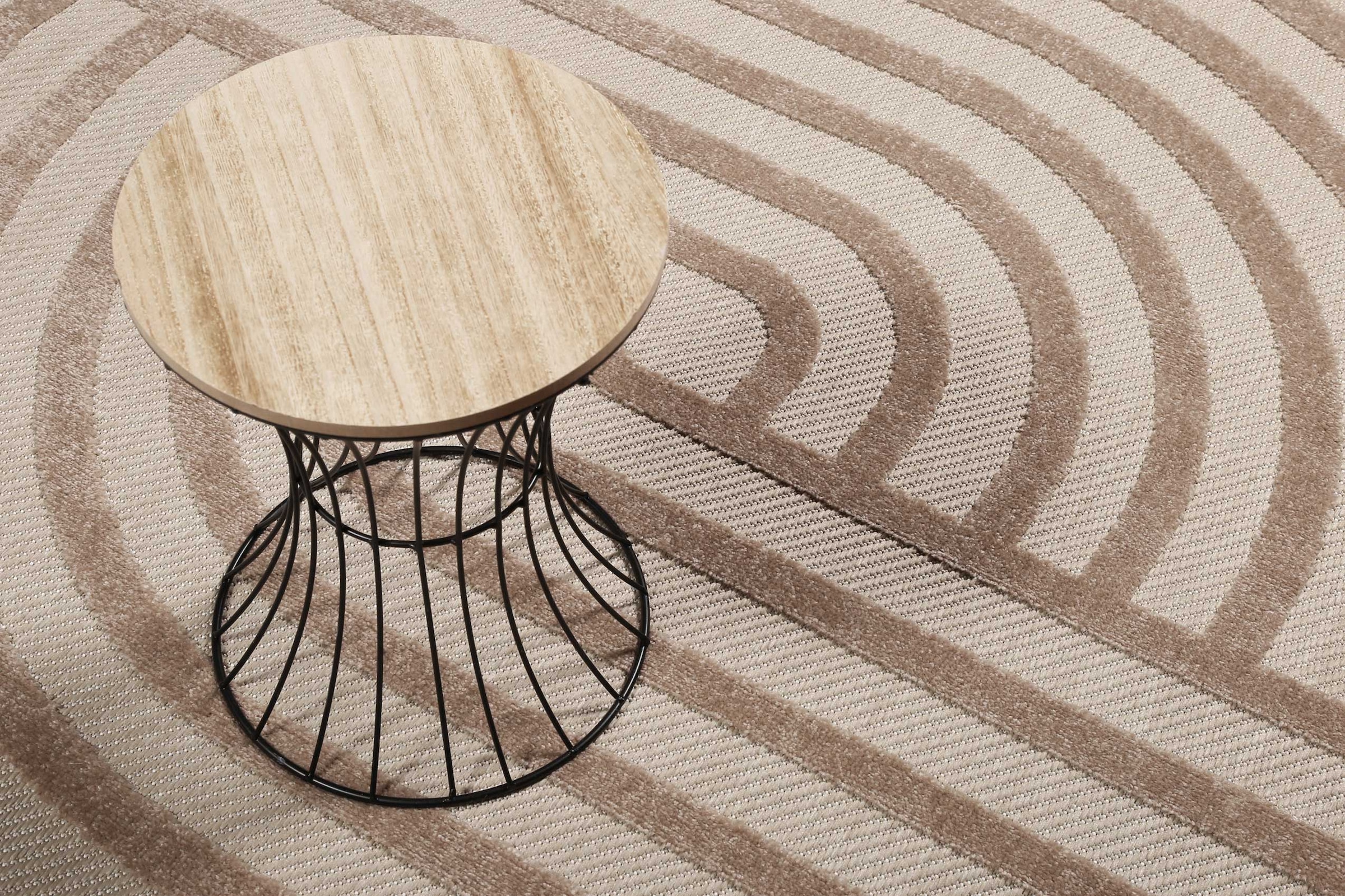 Esprit Outdoorteppich »Spirit,  ESP-54229«, rund, 6 mm Höhe, mit Hoch-Tief-Effekt, grafisch, modern, robust, Terrasse, Küche