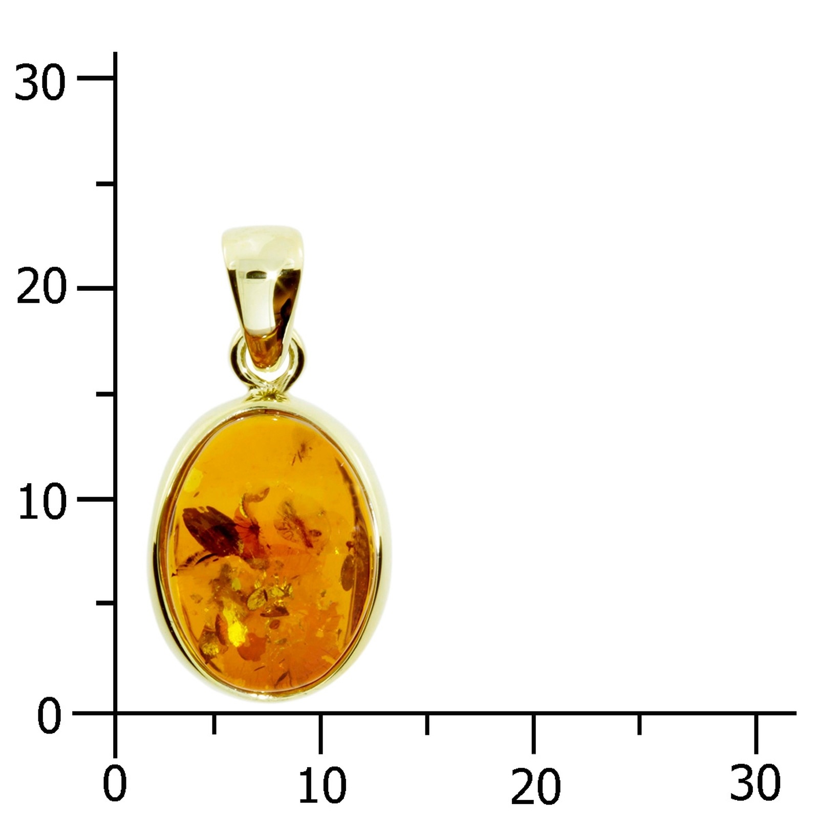 OSTSEE-SCHMUCK Kettenanhänger »- Classic 13x10 mm - Gold 333/000 - Bernstein«