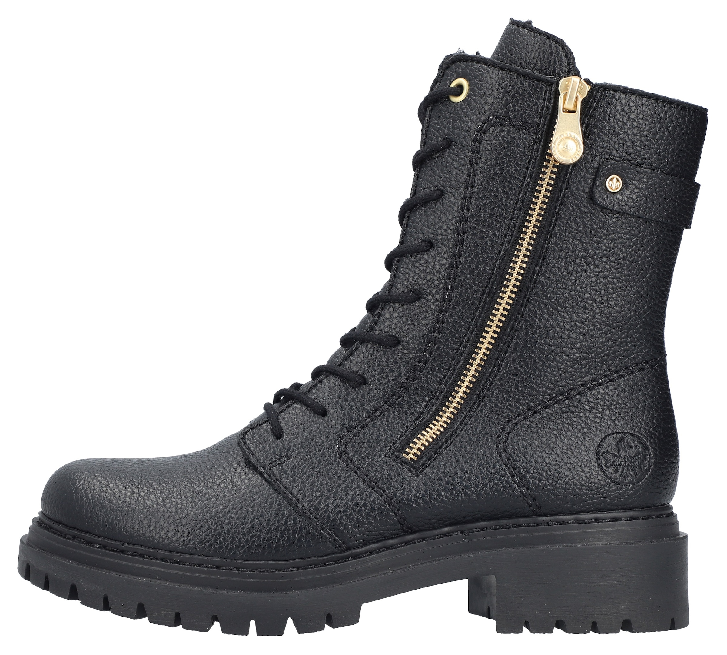 Rieker Winterstiefelette, Schnürboots, Schnürstiefelette, Blockabsatz, mit markanter Profilsohle