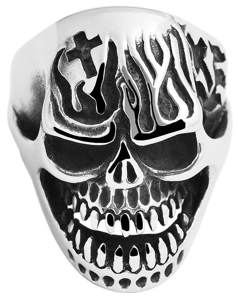 Adelia´s Fingerring »Herren Ring Totenkopf aus Edelstahl«