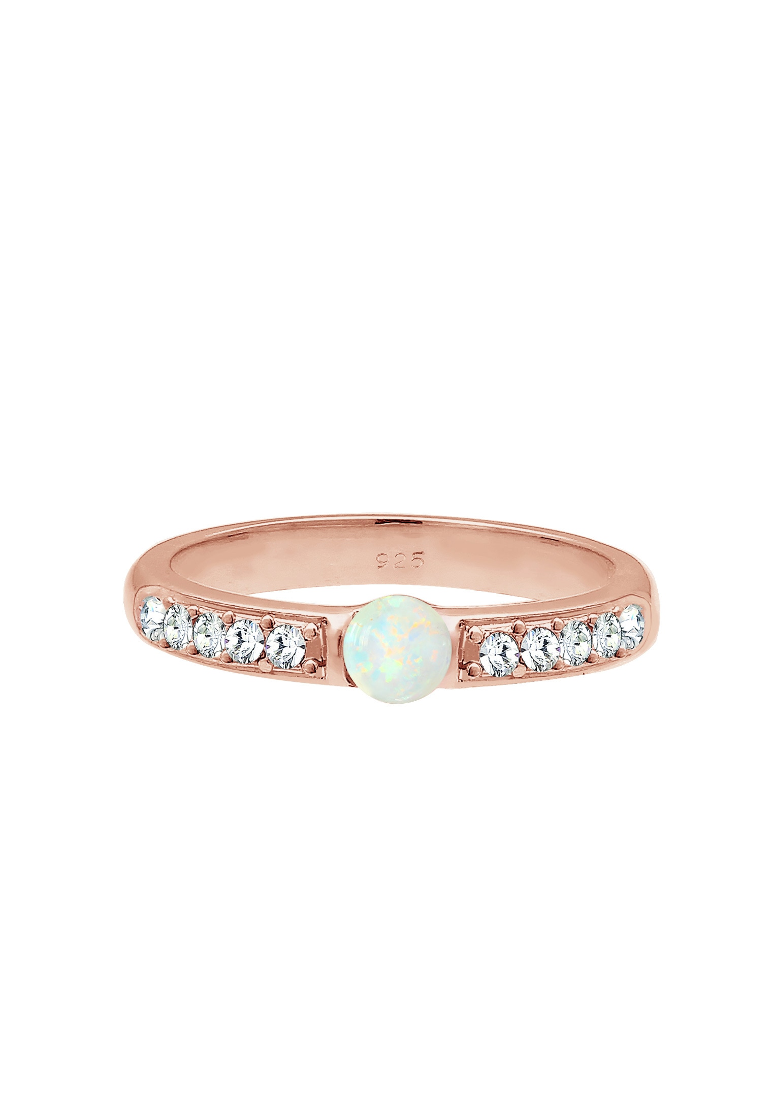 Elli Premium Verlobungsring »Ring Glas Kristalle Synthetischer Opal 925 Sterling Silber«