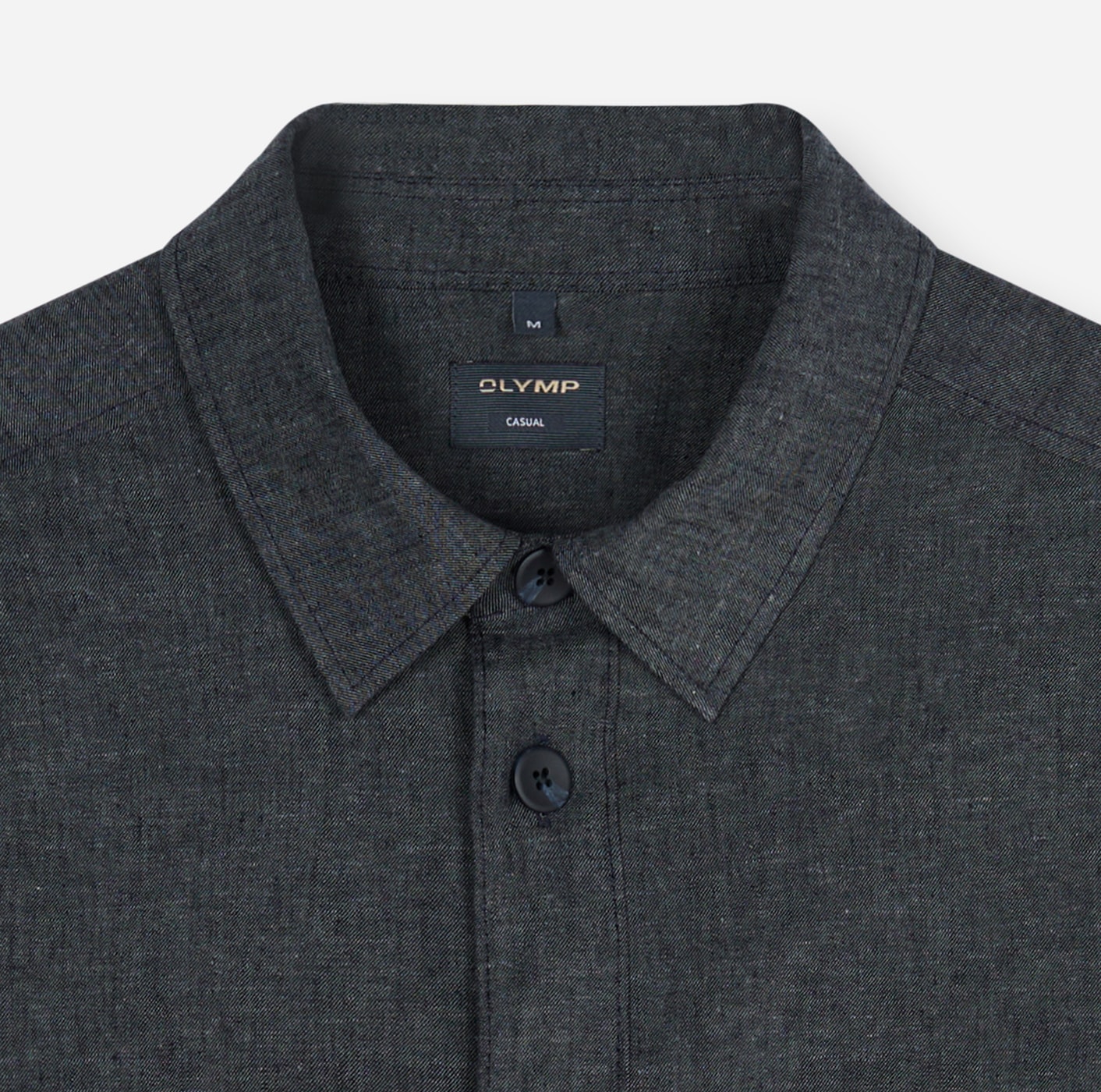 OLYMP Hemdjacke Overshirt, Leinen, Modern Fit, Kentkragen