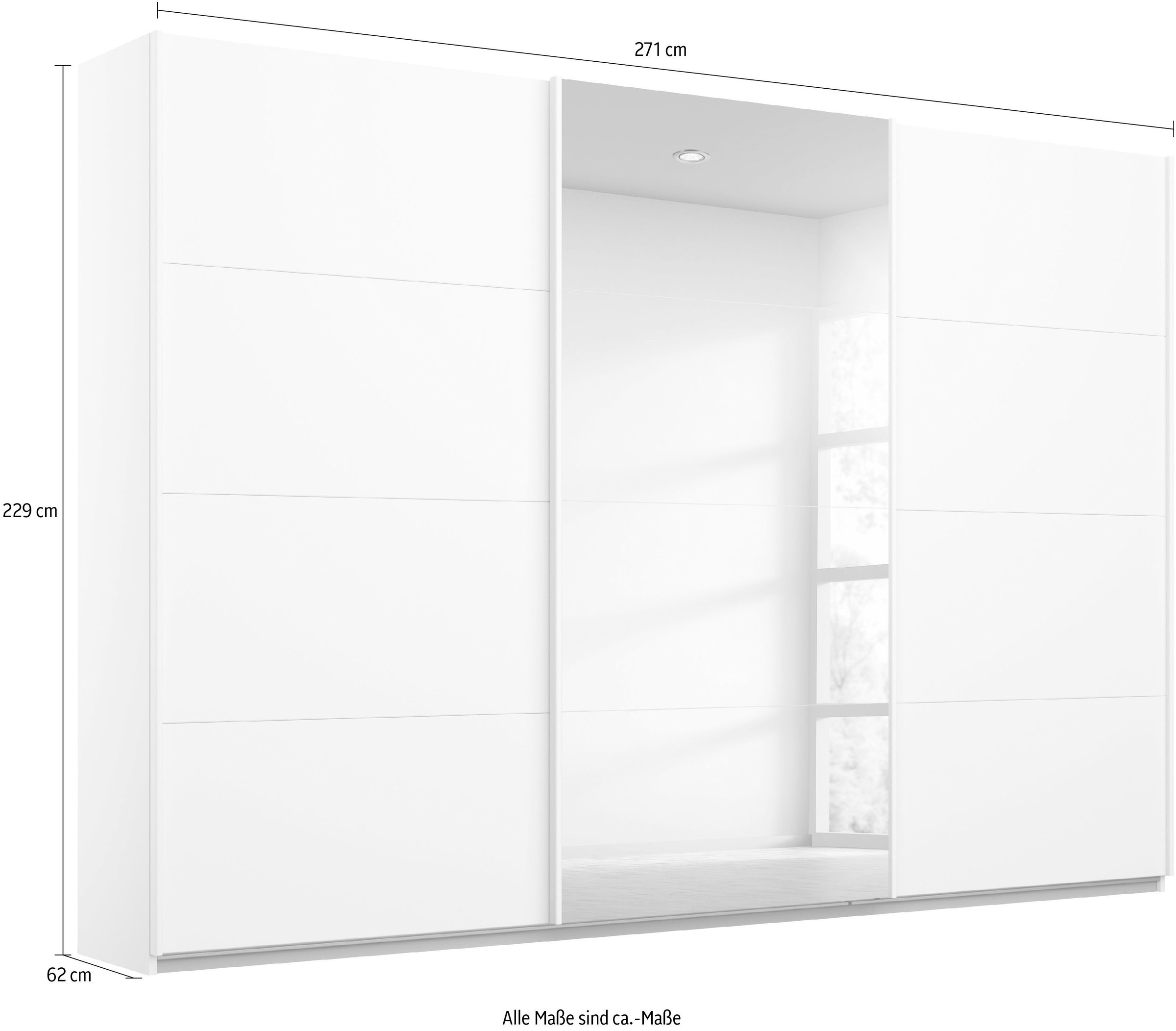 rauch Schwebetürenschrank »Kleiderschrank Schrank Garderobe Ankleide TOPSELLER OTELI« 3 Ausstattungen BASIC/CLASSIC/PREMIUM (inkl. SOFT-CLOSE-FUNKTION),  Breiten 203/271/315/360 cm Höhen 210/229 cm MADE IN GERMANY