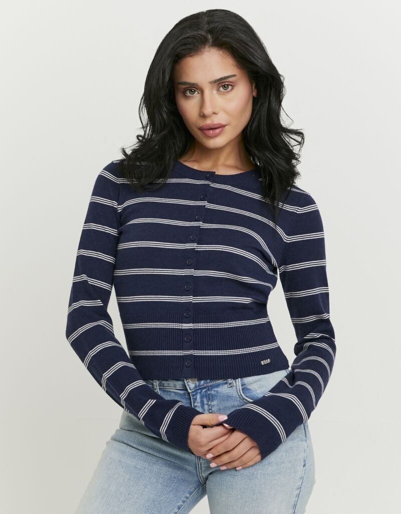 Tally Weijl Strickjacke »SCAVIFRANKI« Materialmix, Basic, kürzer geschnitten