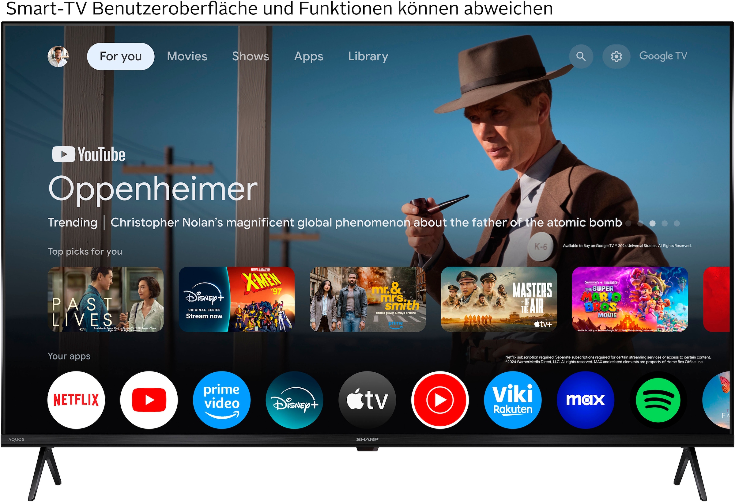 Sharp LED-Fernseher »4T-C43HLx«, 4K Ultra HD, Google TV-Smart-TV