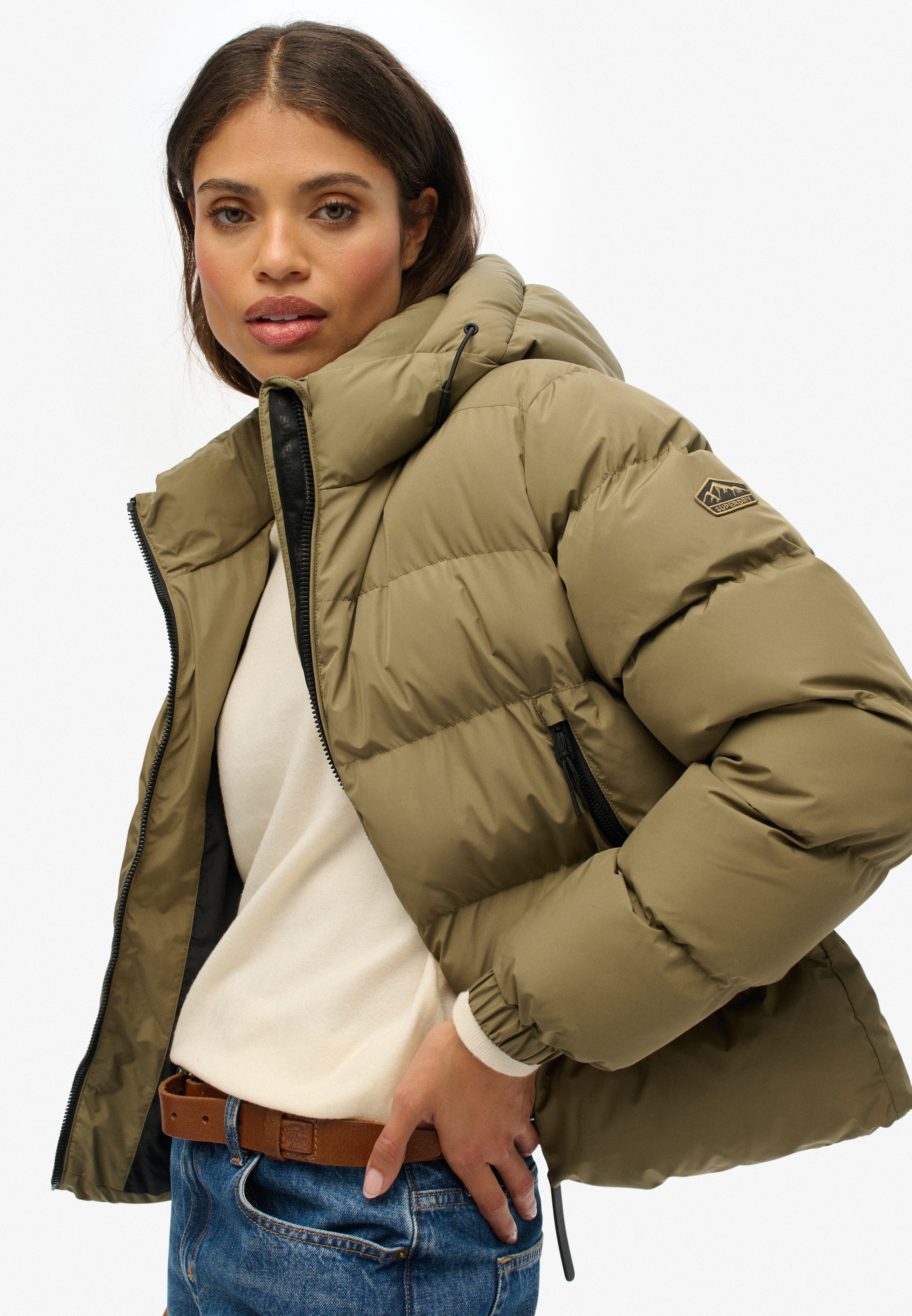 Superdry Steppjacke »HOODED SPORTS PUFFER JACKET«, mit Kapuze