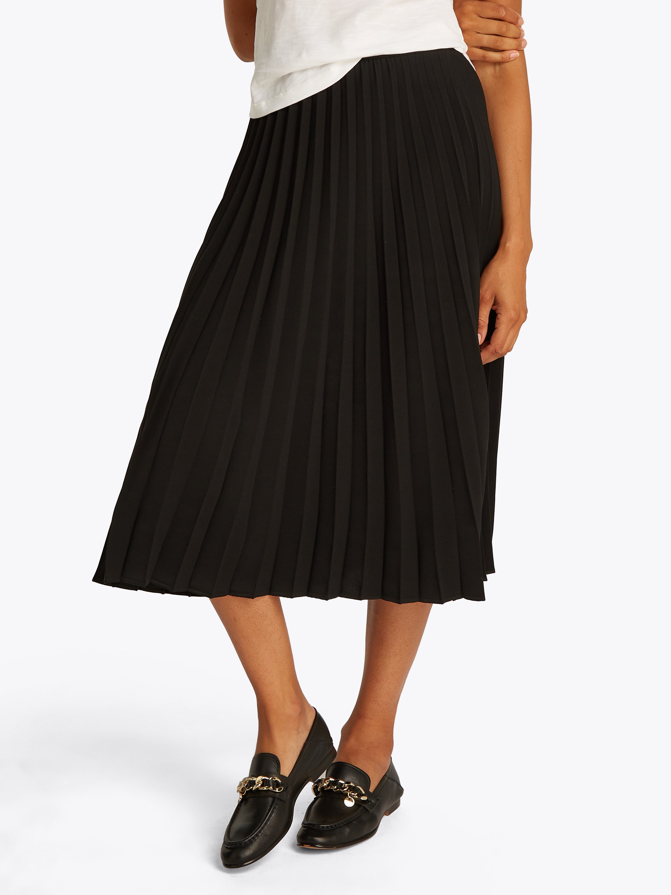 Tommy Hilfiger Plisseerock »FLUID PLEATED PULL ON MIDI SKIRT«, mit rundum Falten