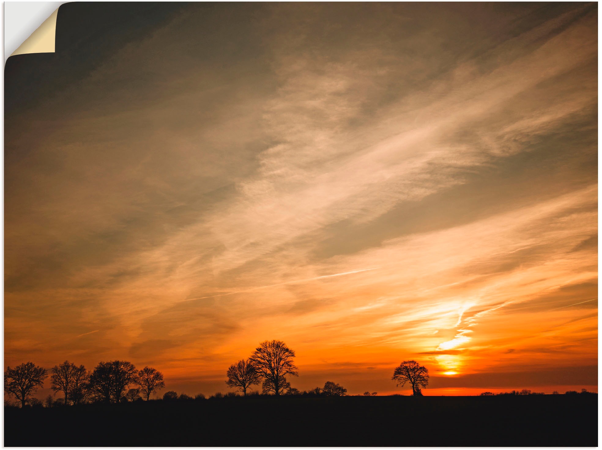 Artland Wandbild »Sonnenuntergang«, Himmel, (1 St.), in vielen Größen & Produktarten -Leinwandbild, Poster, Wandaufkleber / Wandtattoo auch für Badezimmer geeignet