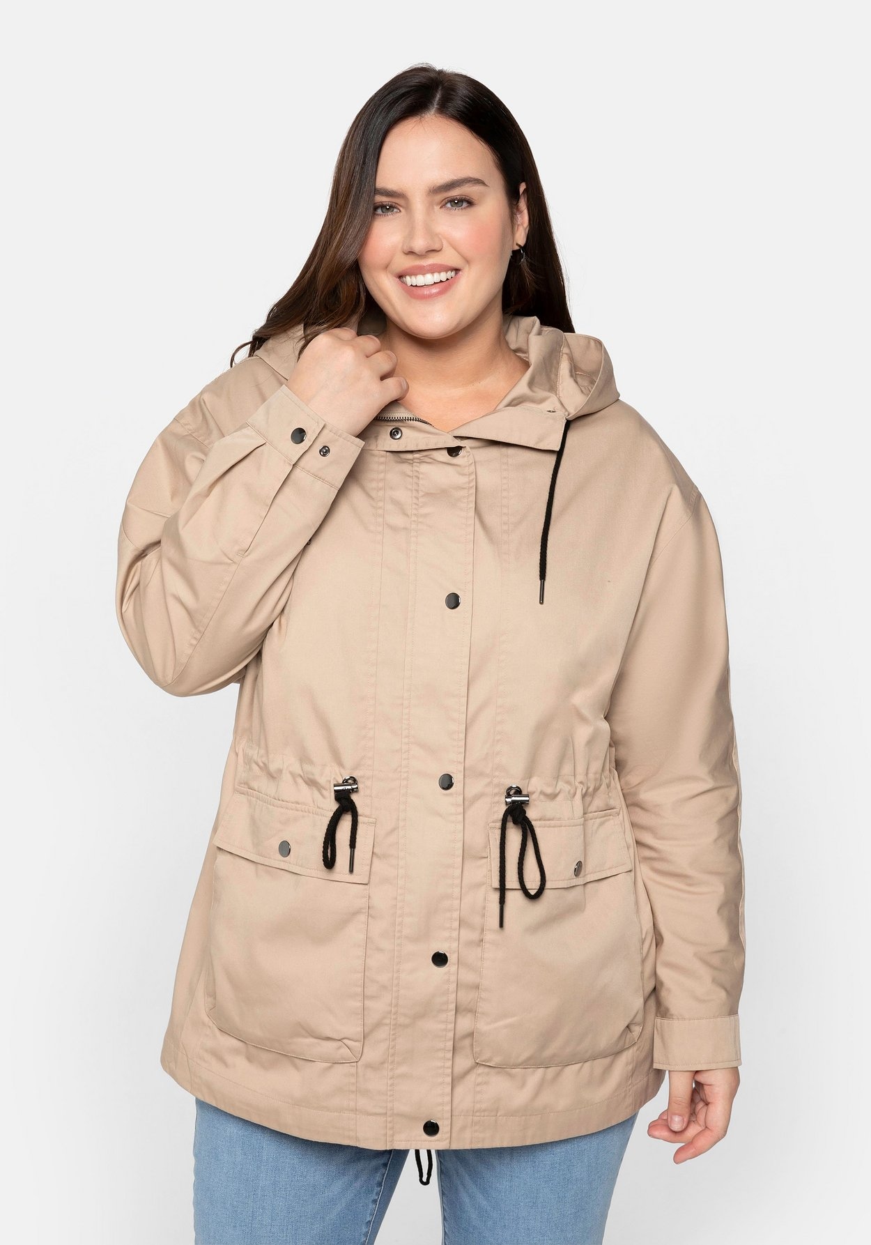 Parka »Outdoorjacke aus leichter, wasserabweisender Twill-Qualität«, mit Kapuze, aus...