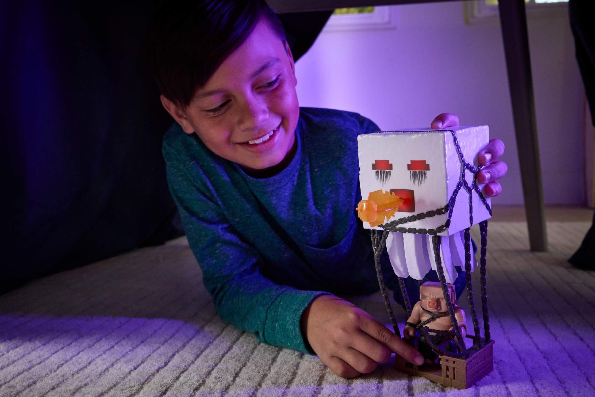 Mattel® Actionfigur »Minecraft Ghast mit Feuerattacke«, (Set), mit Lichteffekten, Geräusche und mehr