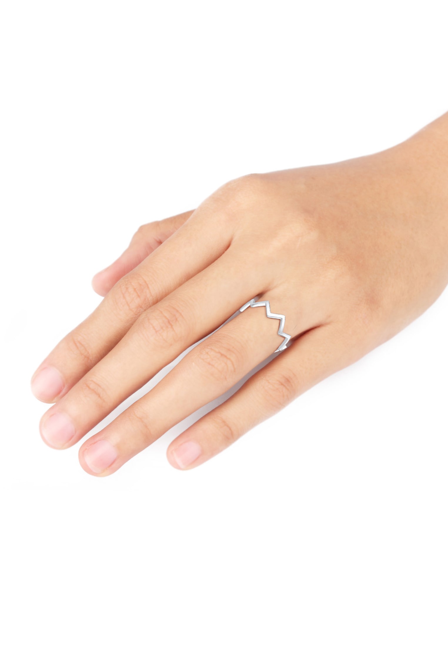 Elli Fingerring »Ring Zick Zack Design 925 Sterling Silber«