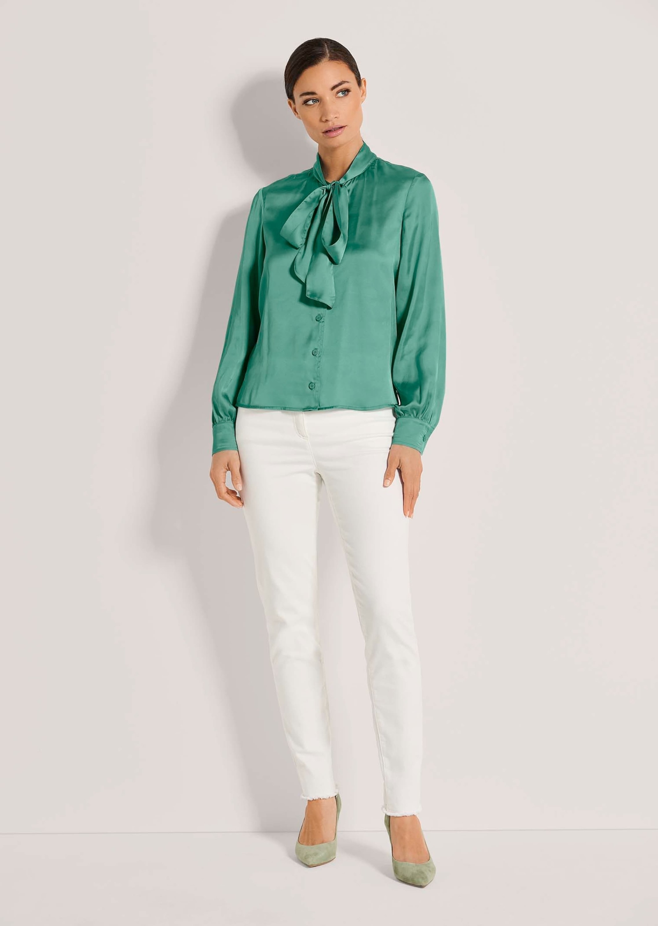 MADELEINE Langarmbluse »Bluse Satinbluse mit Schluppe«