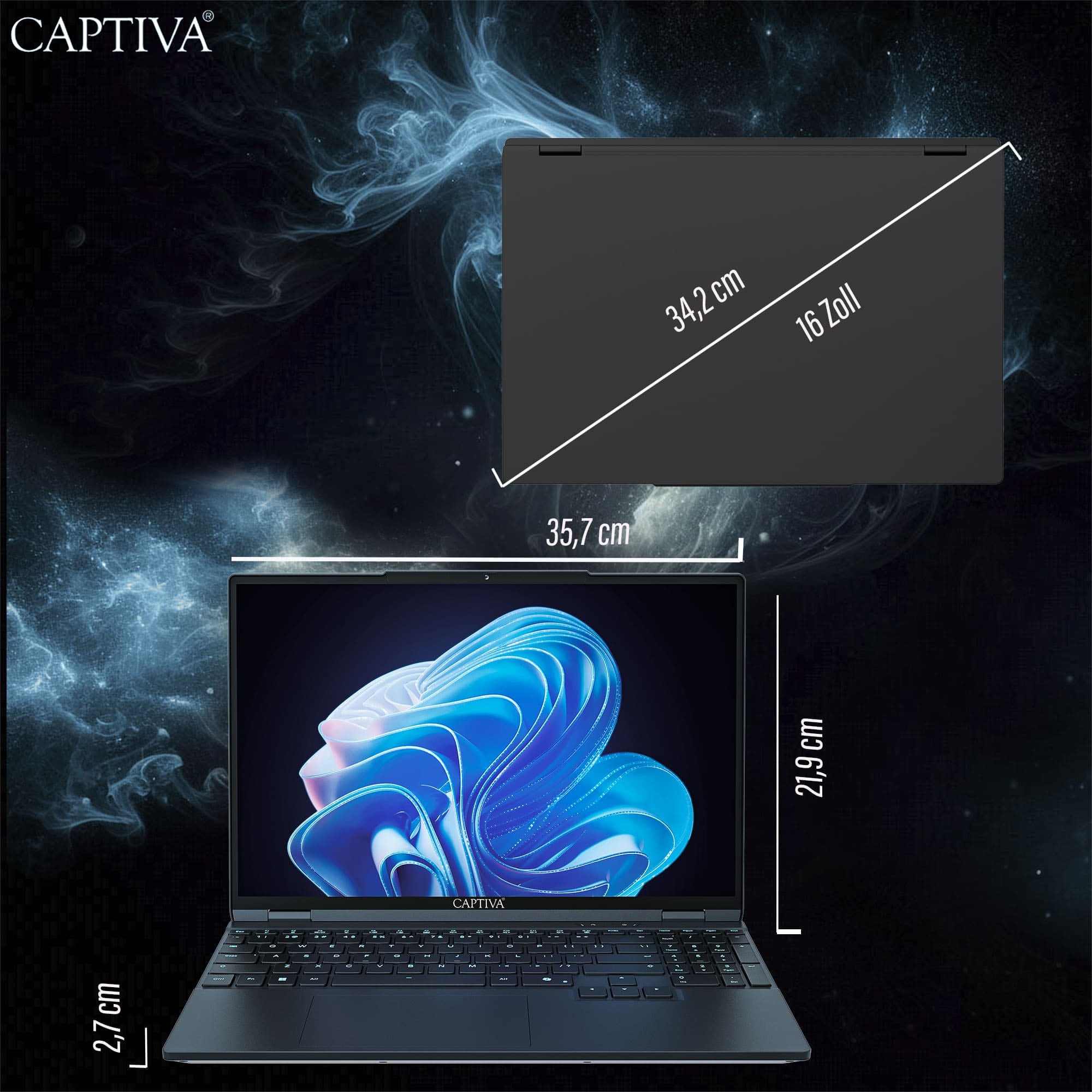 CAPTIVA Gaming-Notebook »Highend Gaming R10-1029GE« 38,9 cm / 15,3 ″ AMD Ryzen 7 GeForce RTX 5070 2.000 GB SSD