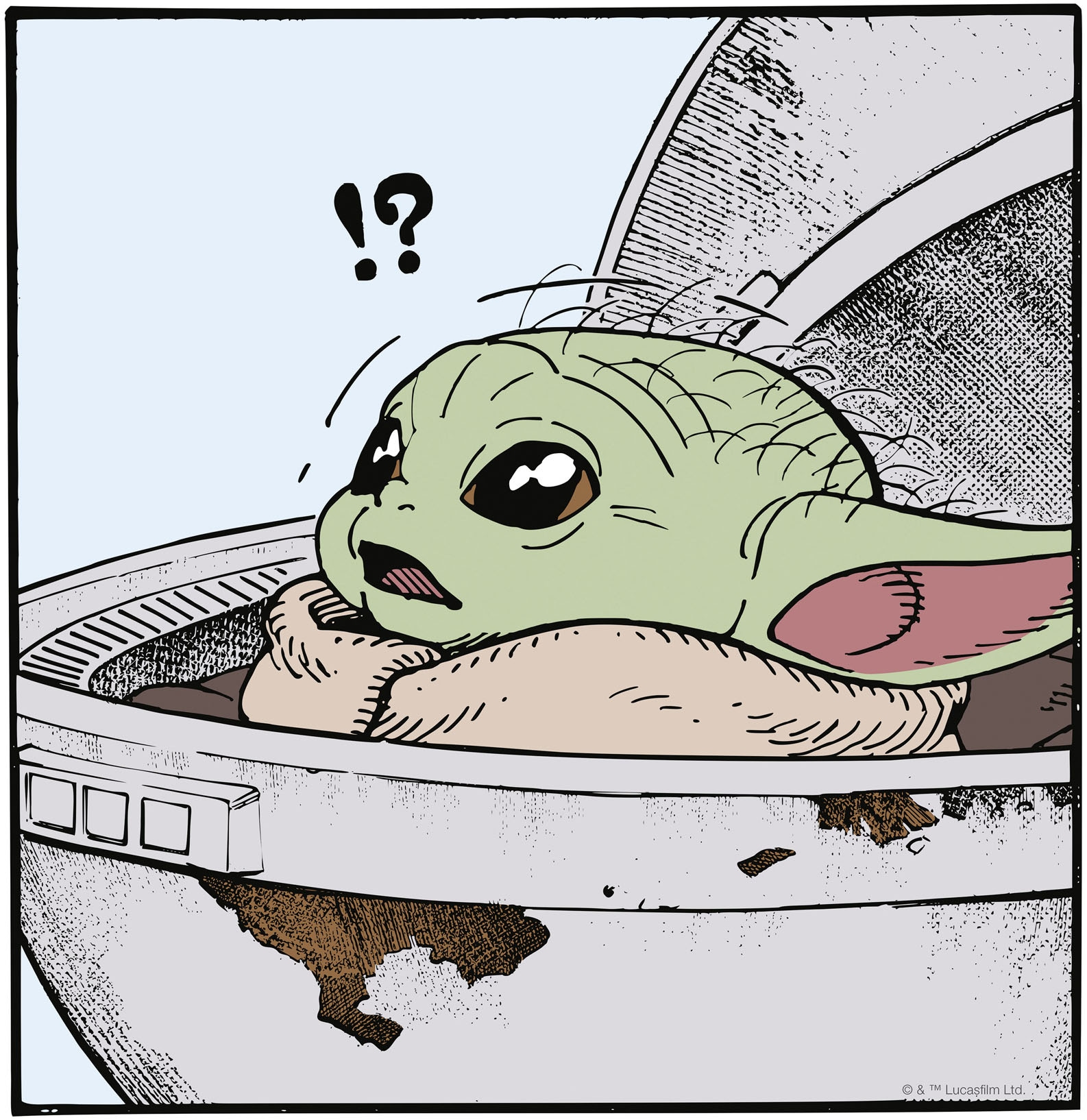 Komar Leinwandbild »Star Wars The Mandalorian Grogu Shocked«, Disney, (1 St.), 40 x 40 cm (Breite x Höhe) - Kinderzimmer, Dekoration