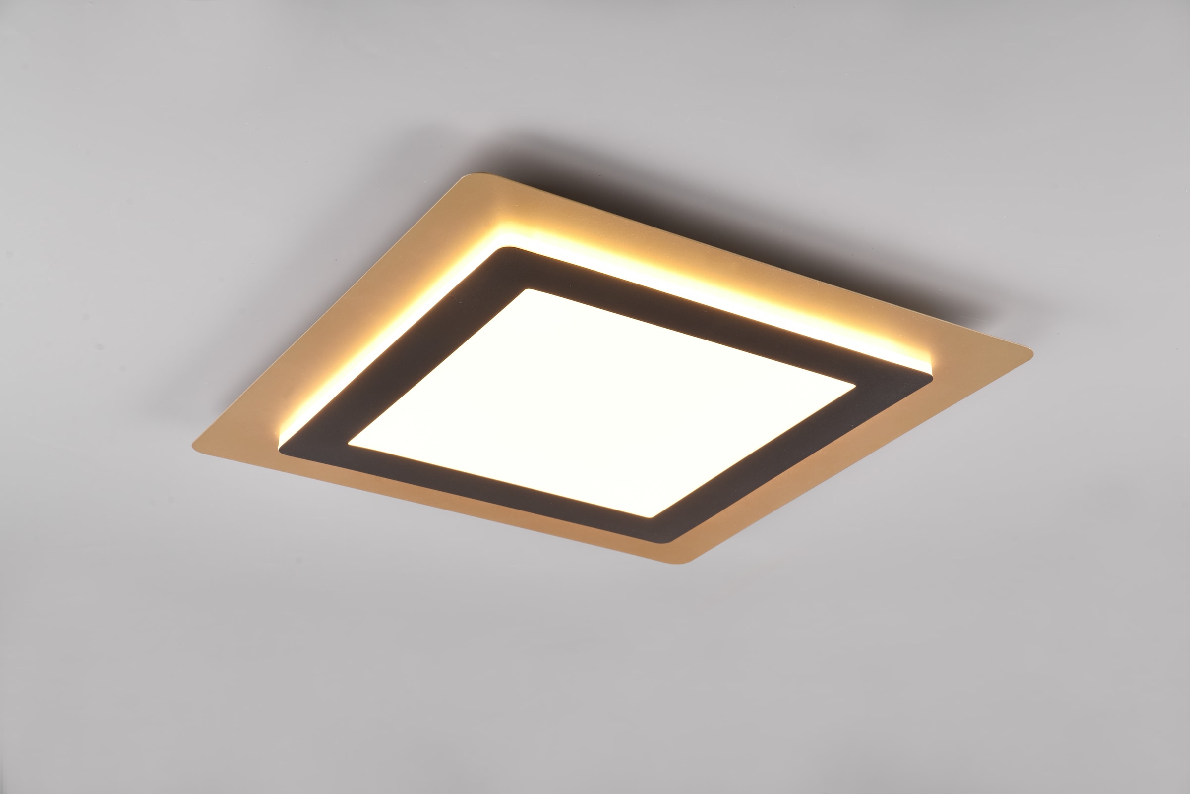 TRIO Leuchten LED Deckenleuchte »MORGAN, quadratische Deckenlampe 45x45cm, dimmbar, CCT, Memoryfunktion« LED-Board 1 Stk. warmweiß - kaltweiß Nachtlicht, Timer, 46W 6000 Lumen, 2700-6500 Kelvin, mit Fernbedienung