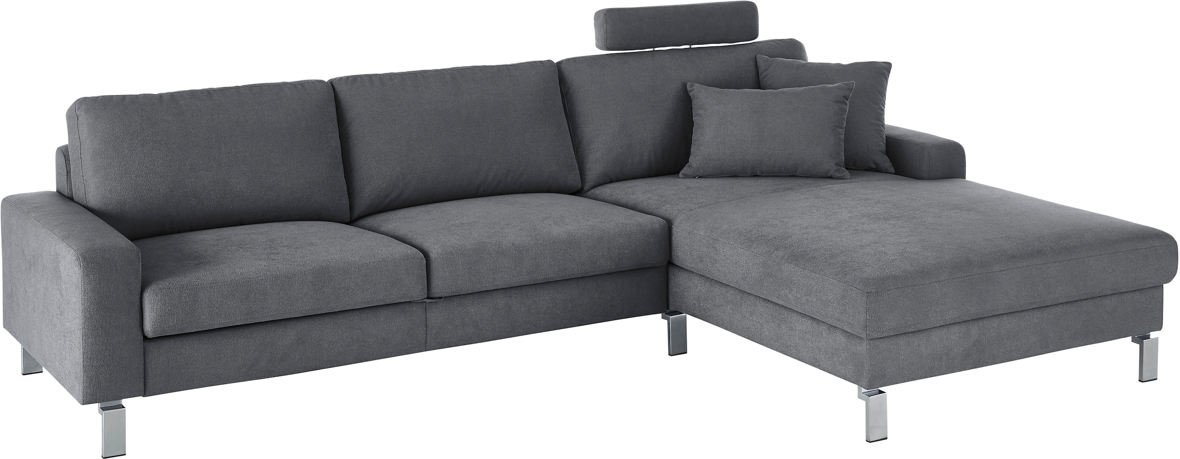 3C Candy Ecksofa »Lecce, wahlweise PUR-Schaumstoff oder Tonnentaschenfederkern«, Bett im 2,5-Sitzer, teilmotorische Schlaffunktion im Longchair, L-Form